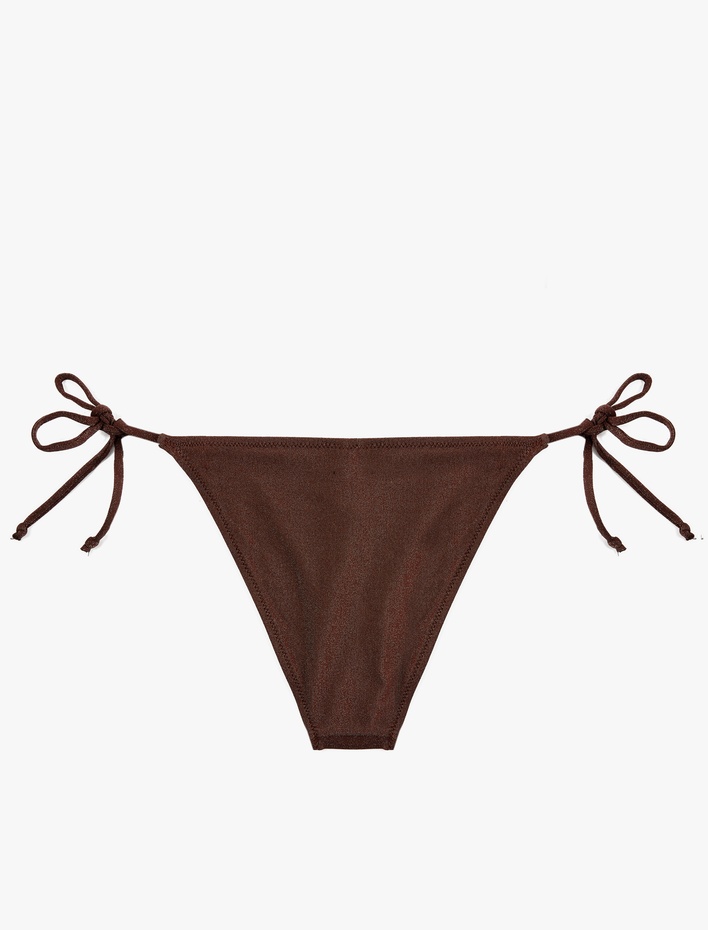  Yanları Bağlamalı İpli Parıltılı Bikini Altı