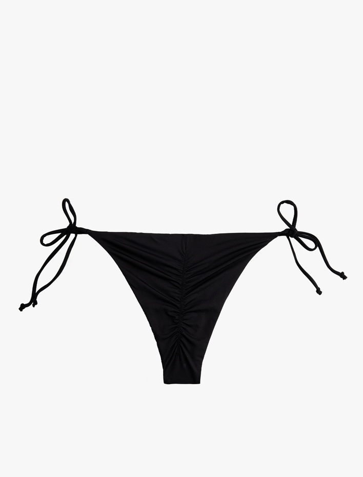  Arkası Drape Detaylı İpli Brazilian Bikini Altı