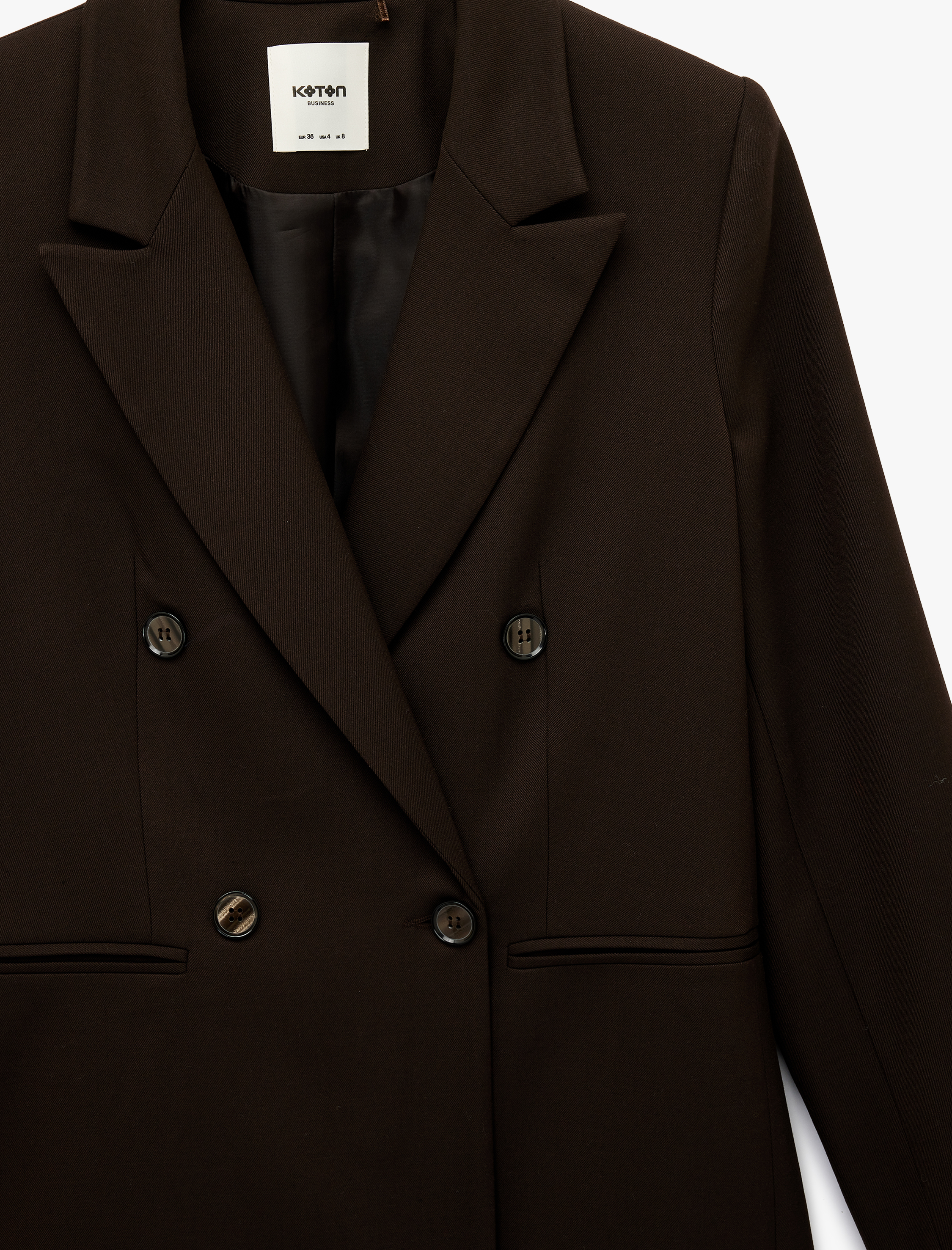   Cepli Düğmeli Uzun Kollu Kruvaze Blazer Ceket