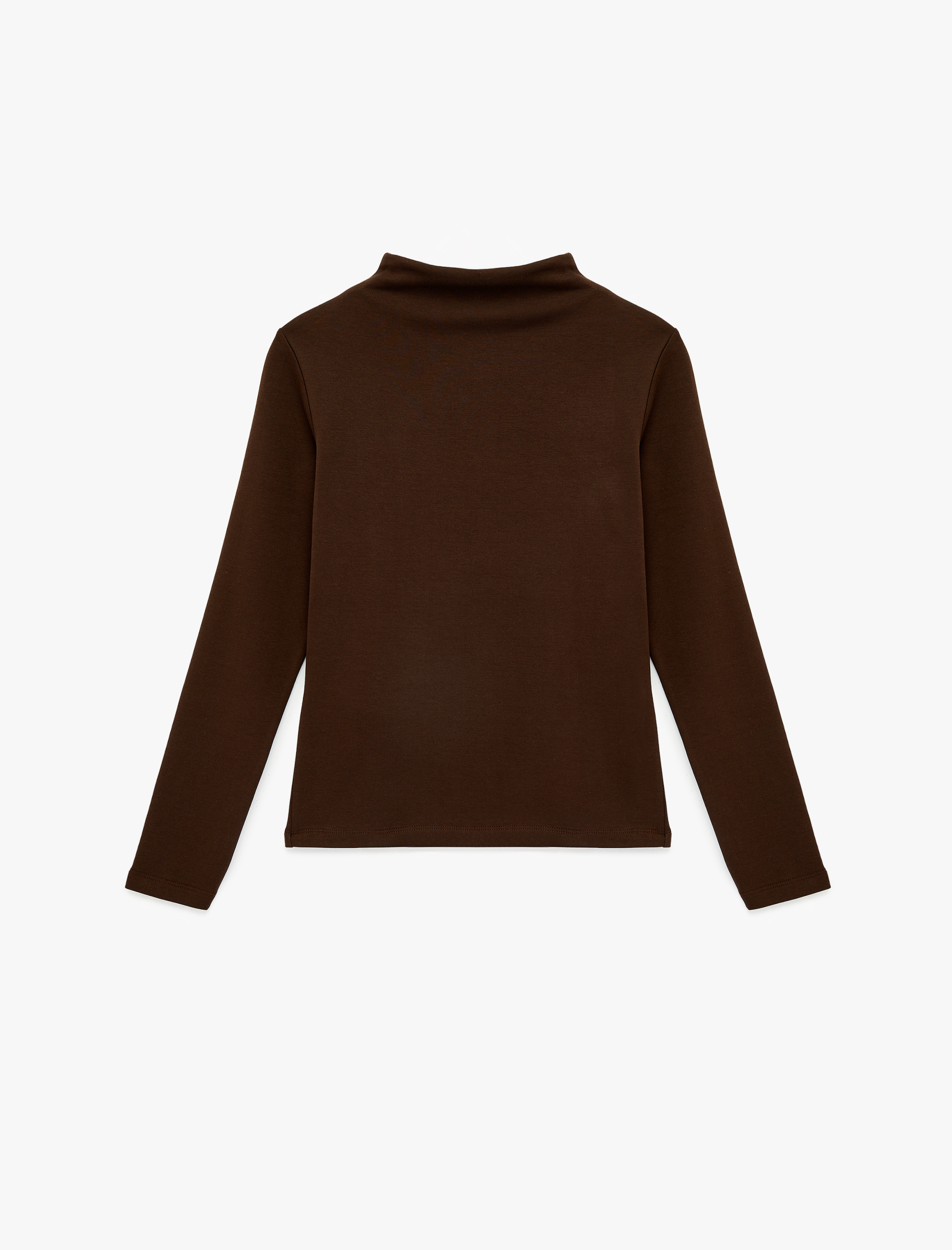   Slim Fit Pamuklu Uzun Kollu Hafif Dik Yaka Bluz