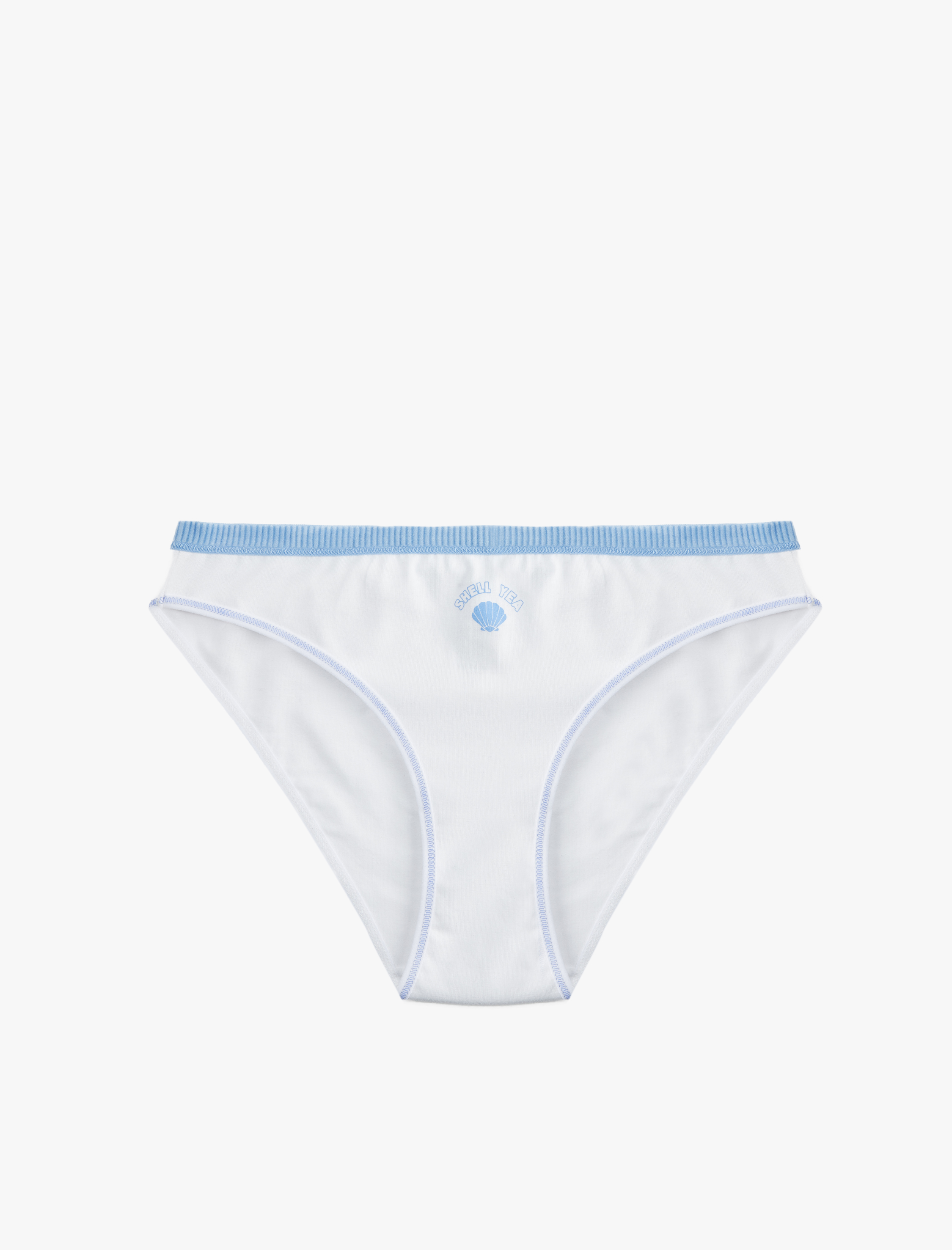   Rahat Kalıp Dikiş Detaylı Baskılı Pamuklu Brief Külot