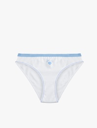 Rahat Kalıp Dikiş Detaylı Baskılı Pamuklu Brief Külot