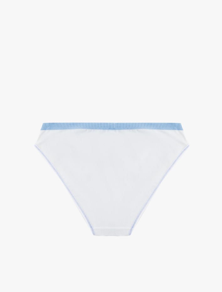  Rahat Kalıp Dikiş Detaylı Baskılı Pamuklu Brief Külot