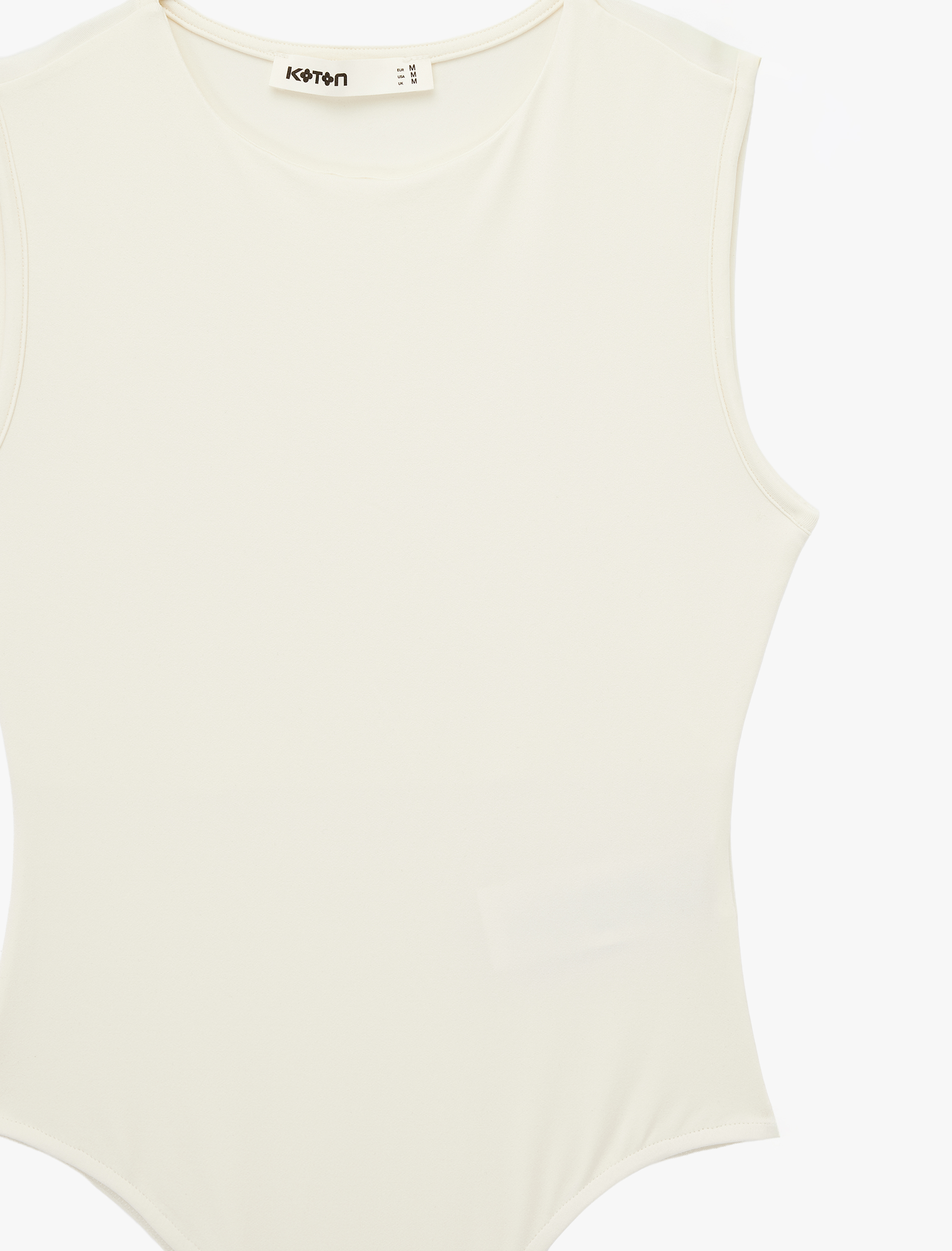   Slim Fit Bisiklet Yaka Kolsuz Bodysuit