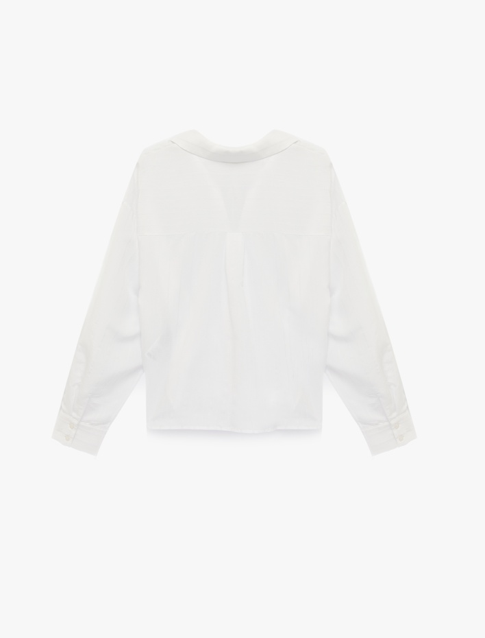  Klasik Yaka Uzun Kollu Viskon Gömlek