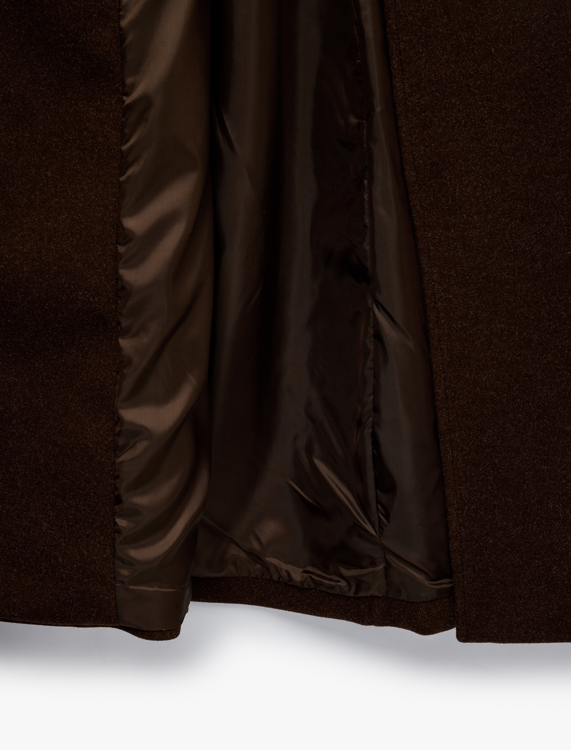   Uzun Kollu Düğmeli Cepli Kruvaze Oversize Kaşe Kaban