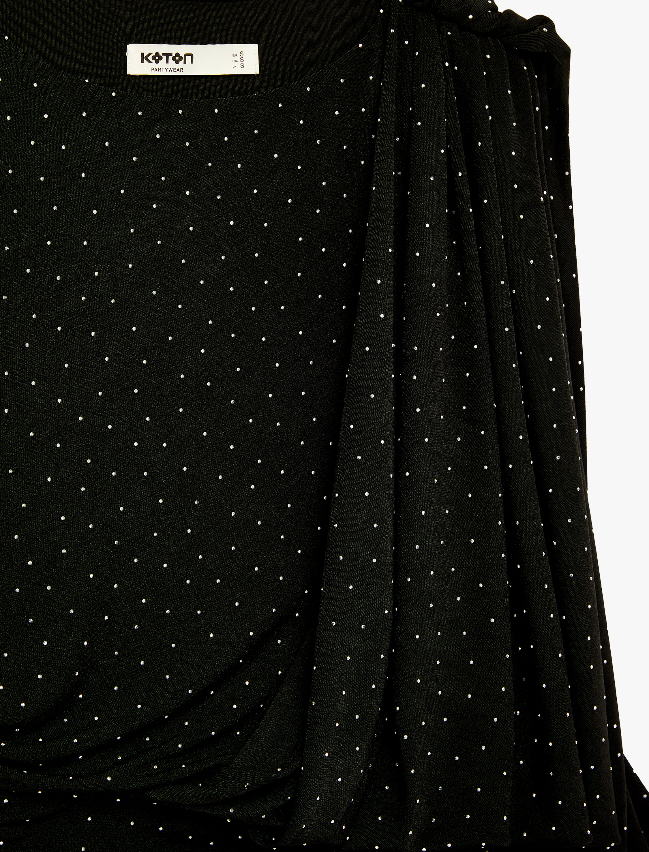   Slim Fit Kolsuz Yuvarlak Yaka Uzun Taşlı Elbise