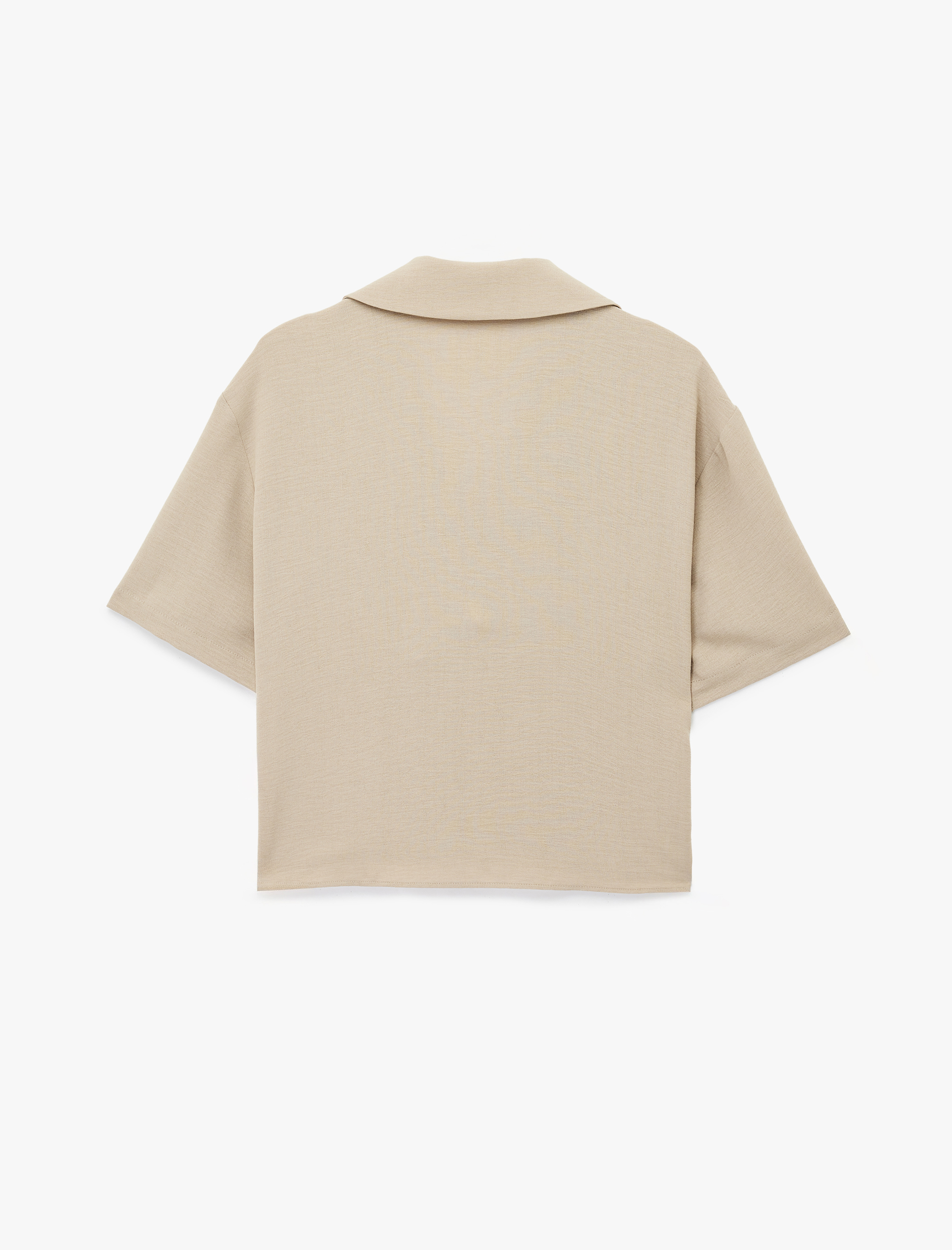   Regular Fit Kısa Kollu Ceket Yaka Bluz