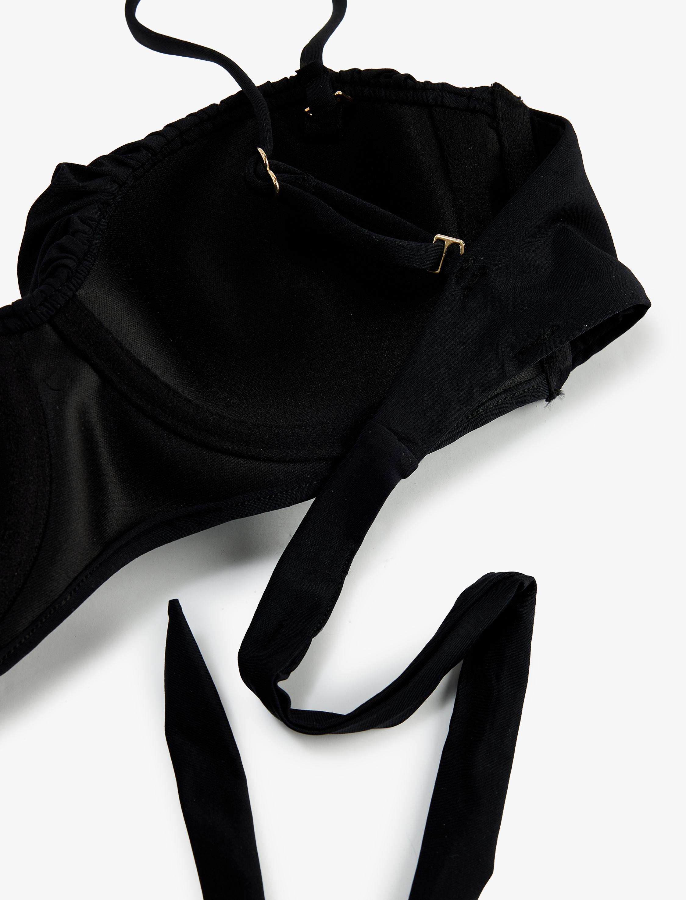   Arkası Bağlamalı Balenli Straplez Bikini Üstü