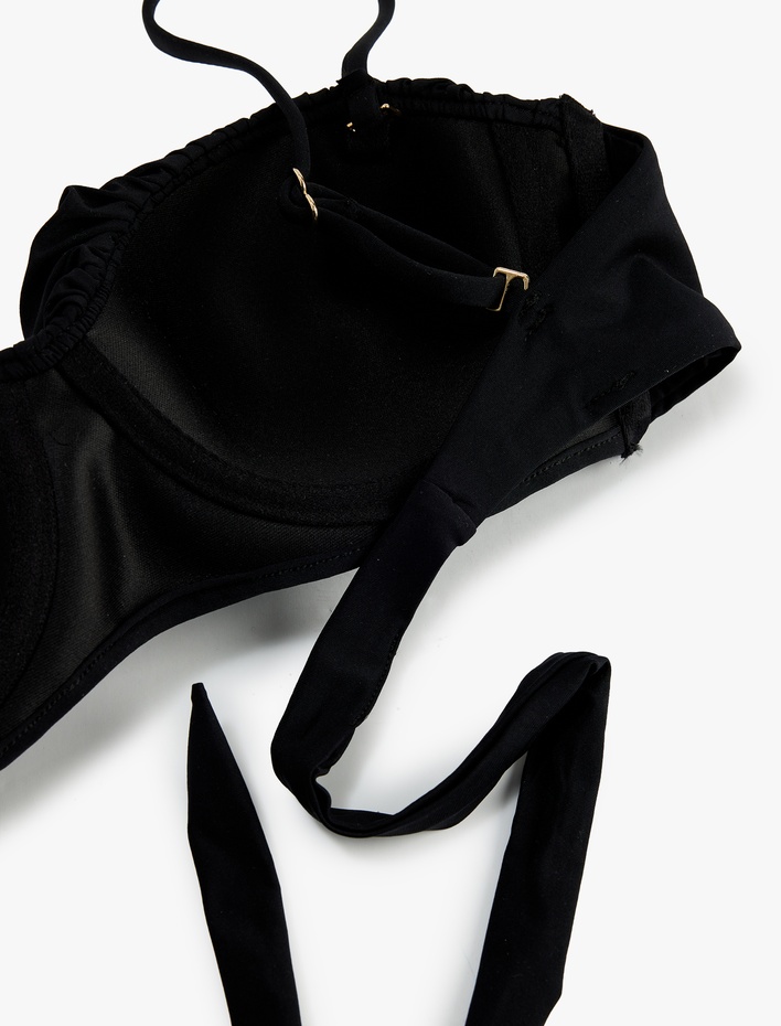  Arkası Bağlamalı Balenli Straplez Bikini Üstü