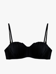 Arkası Bağlamalı Balenli Straplez Bikini Üstü