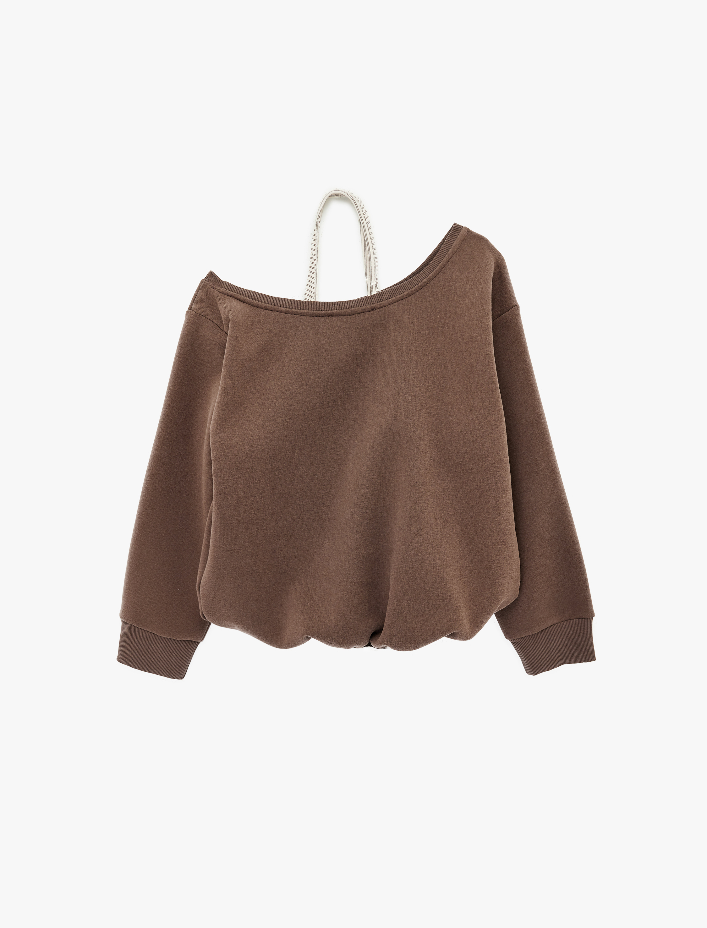   Üç İplik Şardonlu Uzun Kollu Baskılı Halter Yaka Sweatshirt