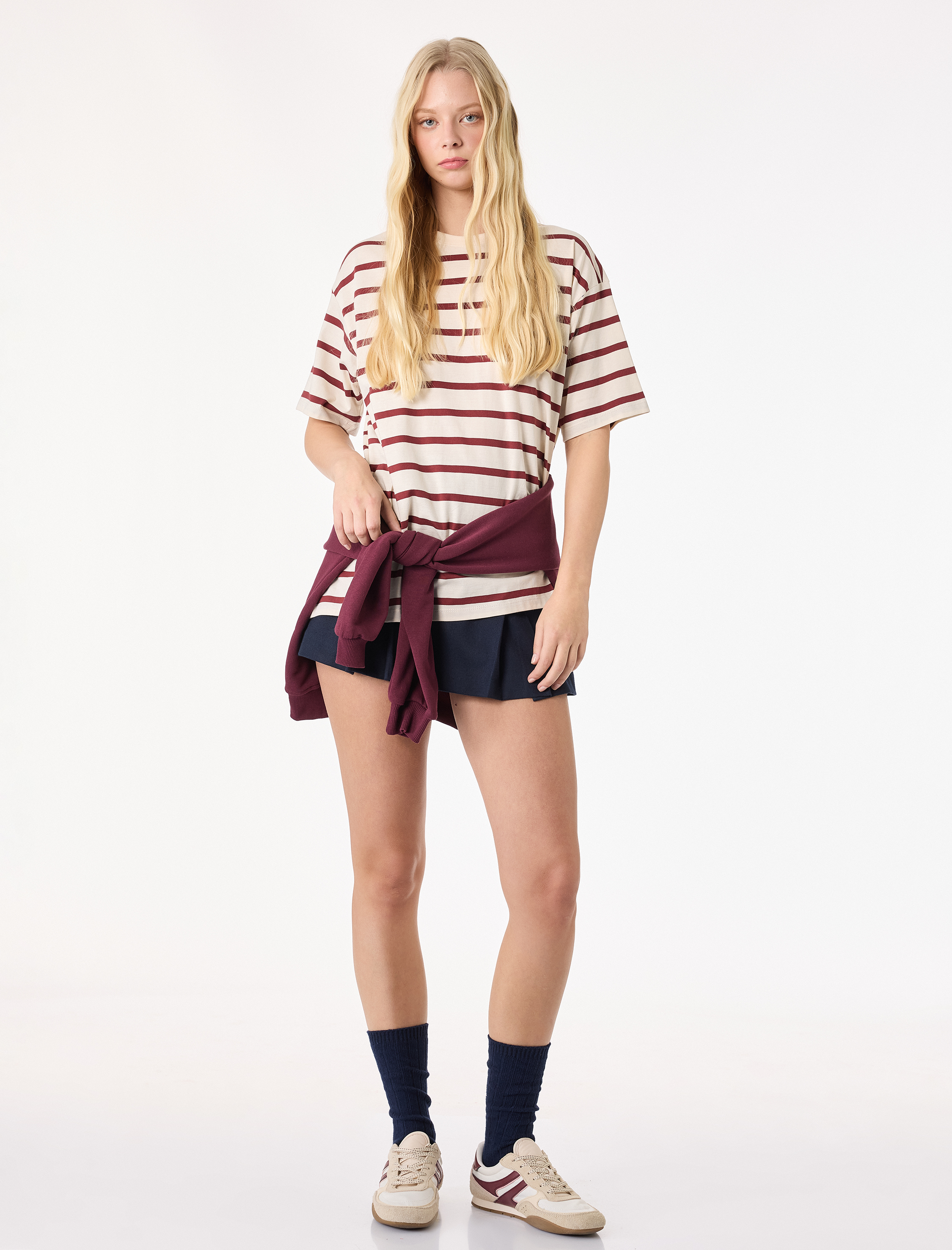   Pamuklu Kısa Kollu Bisiklet Yaka Basic Tişört