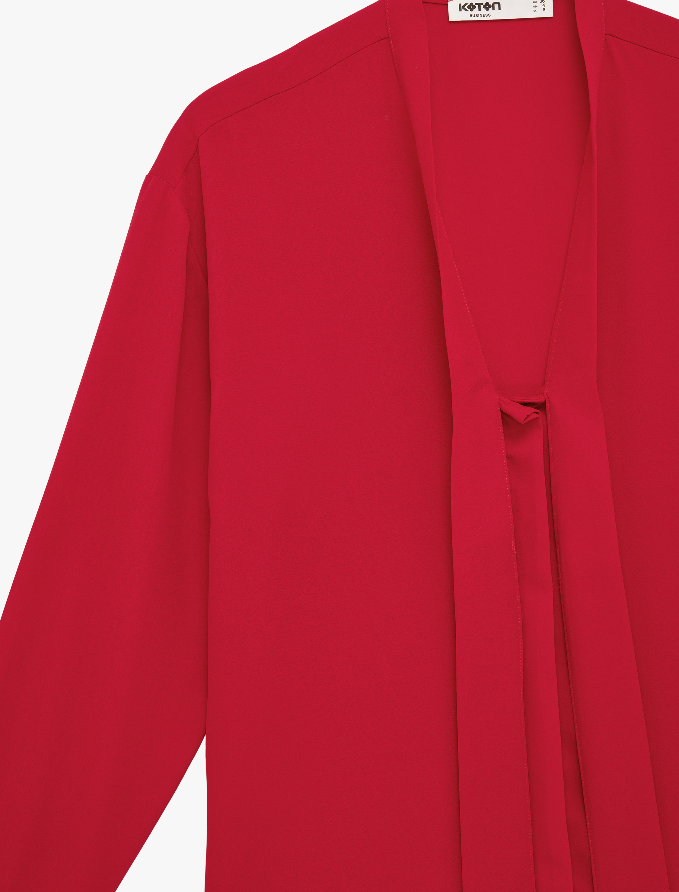   Uzun Kollu Bağlamalı Fular Yaka Gömlek