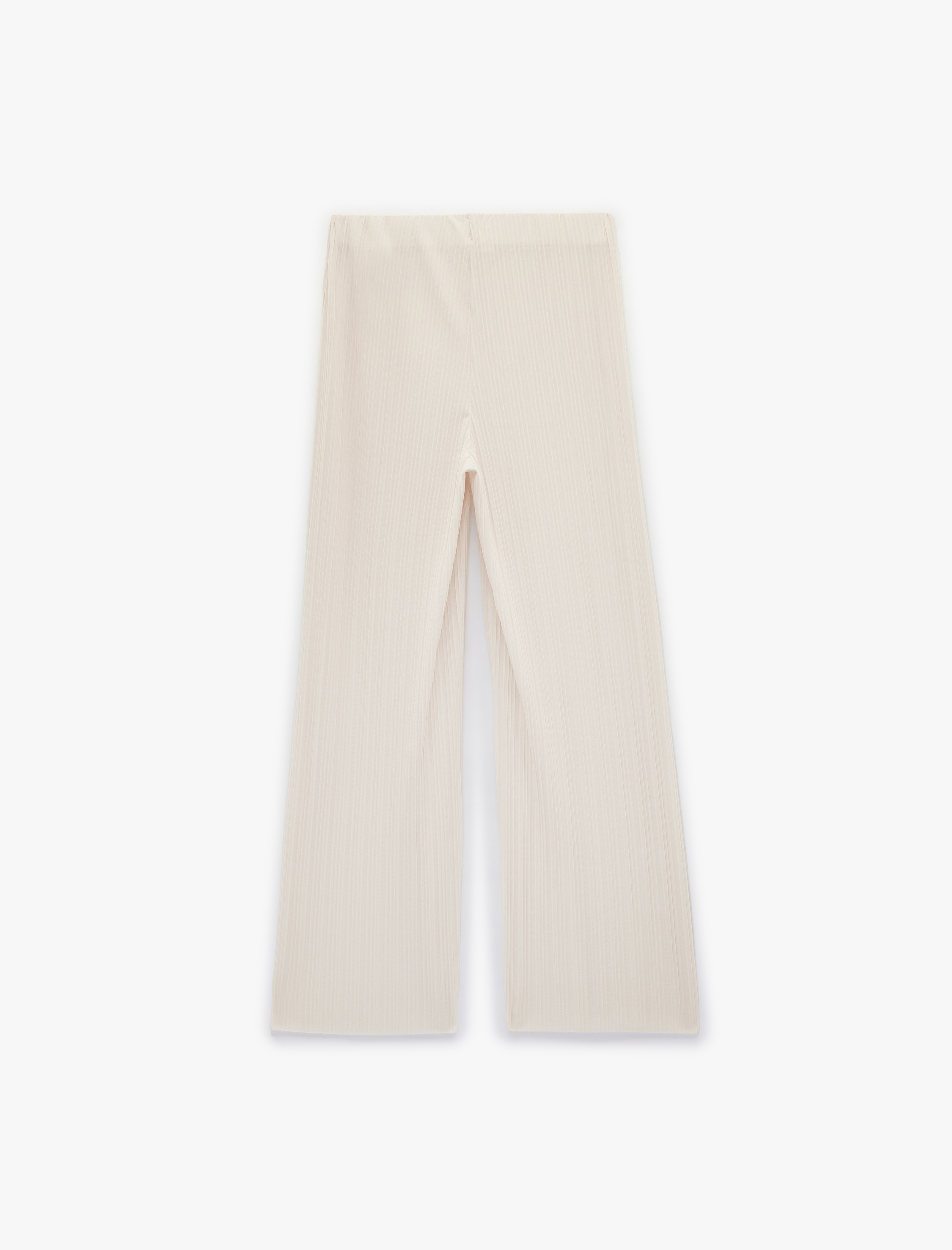   Beli Lastikli Düz Geniş Paça Piliseli Pantolon