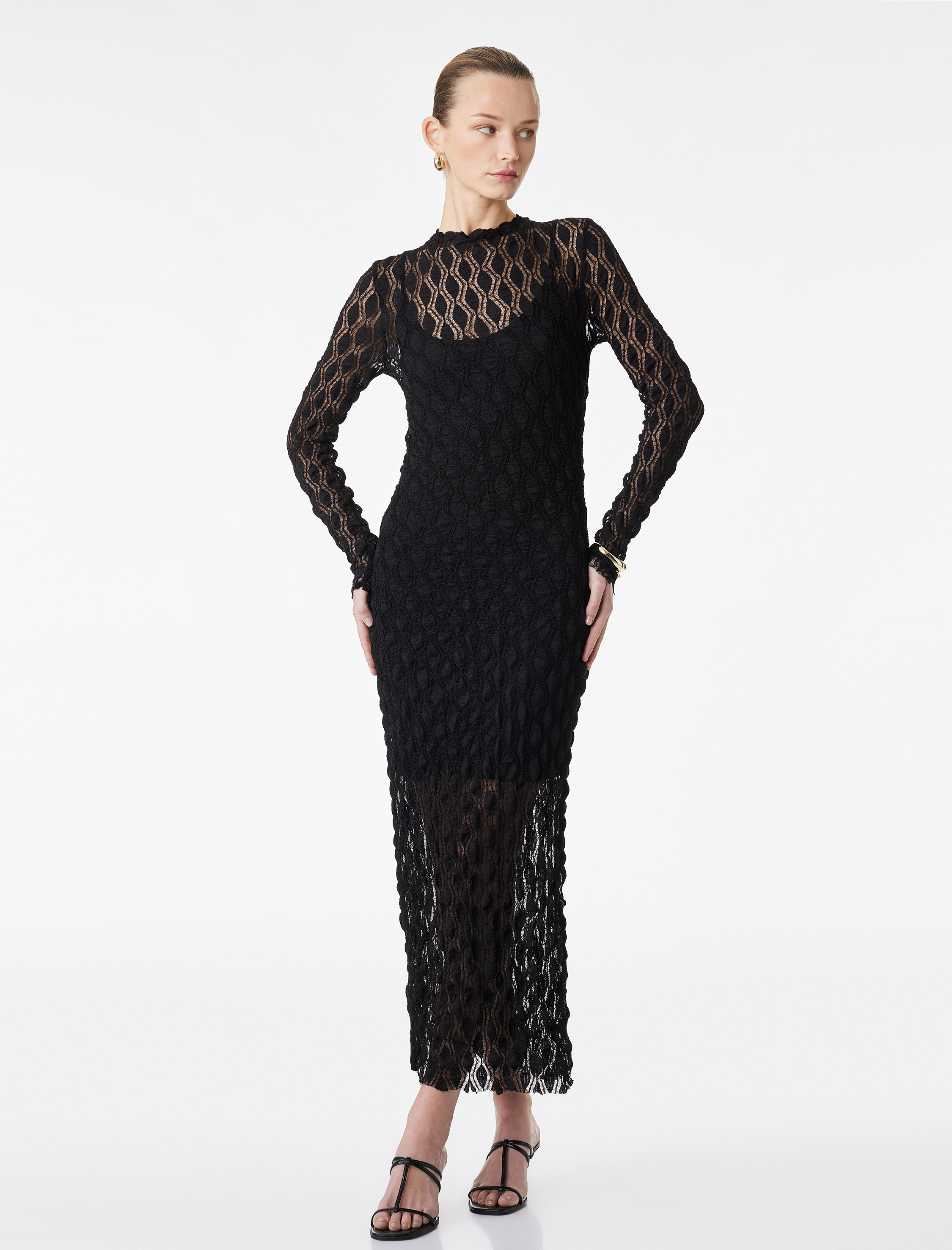   Slim Fit Degaje Yaka İnce Askılı Mini Elbise