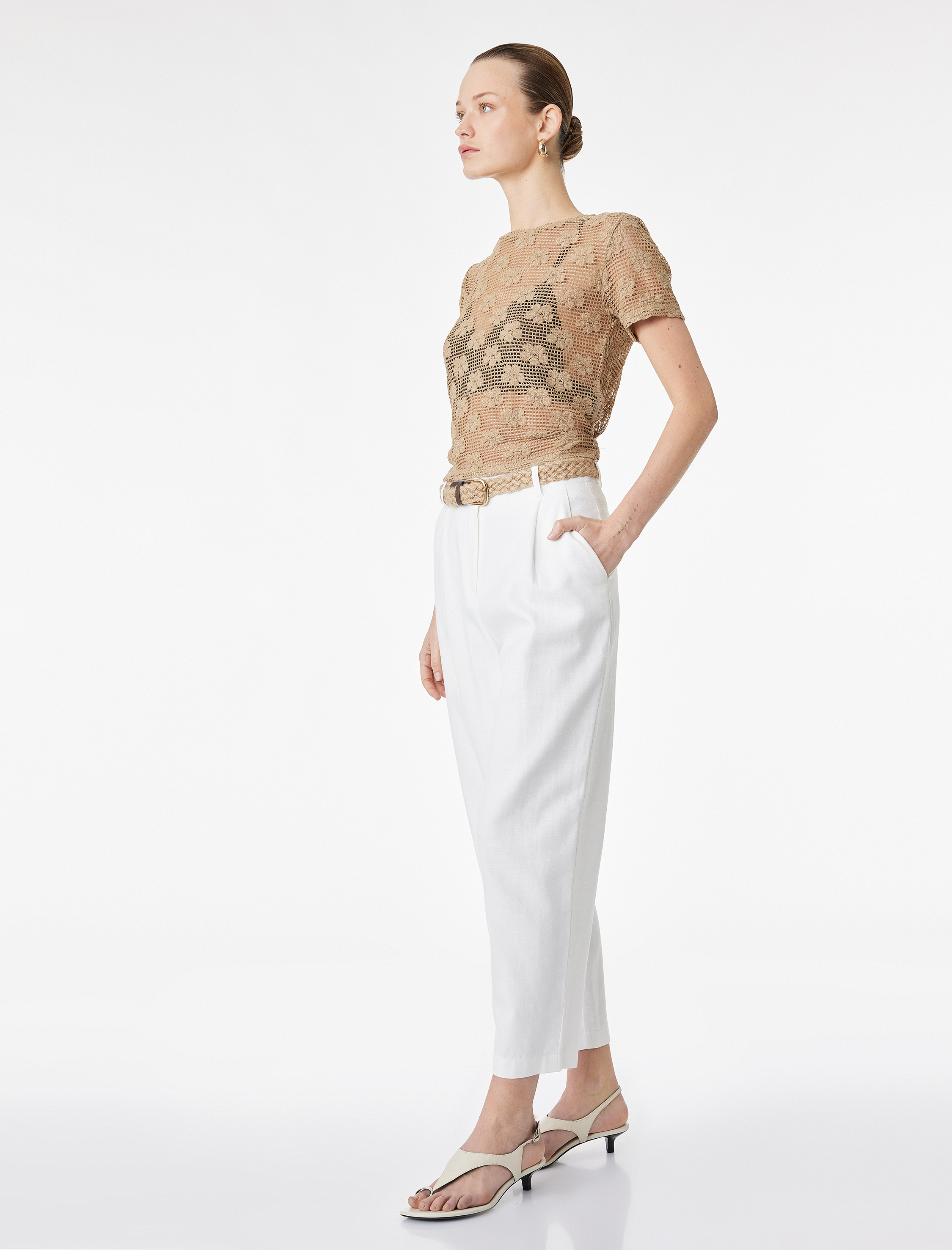   Kemerli Düz Paça Cepli Rahat Kalıp Havuç Pantolon