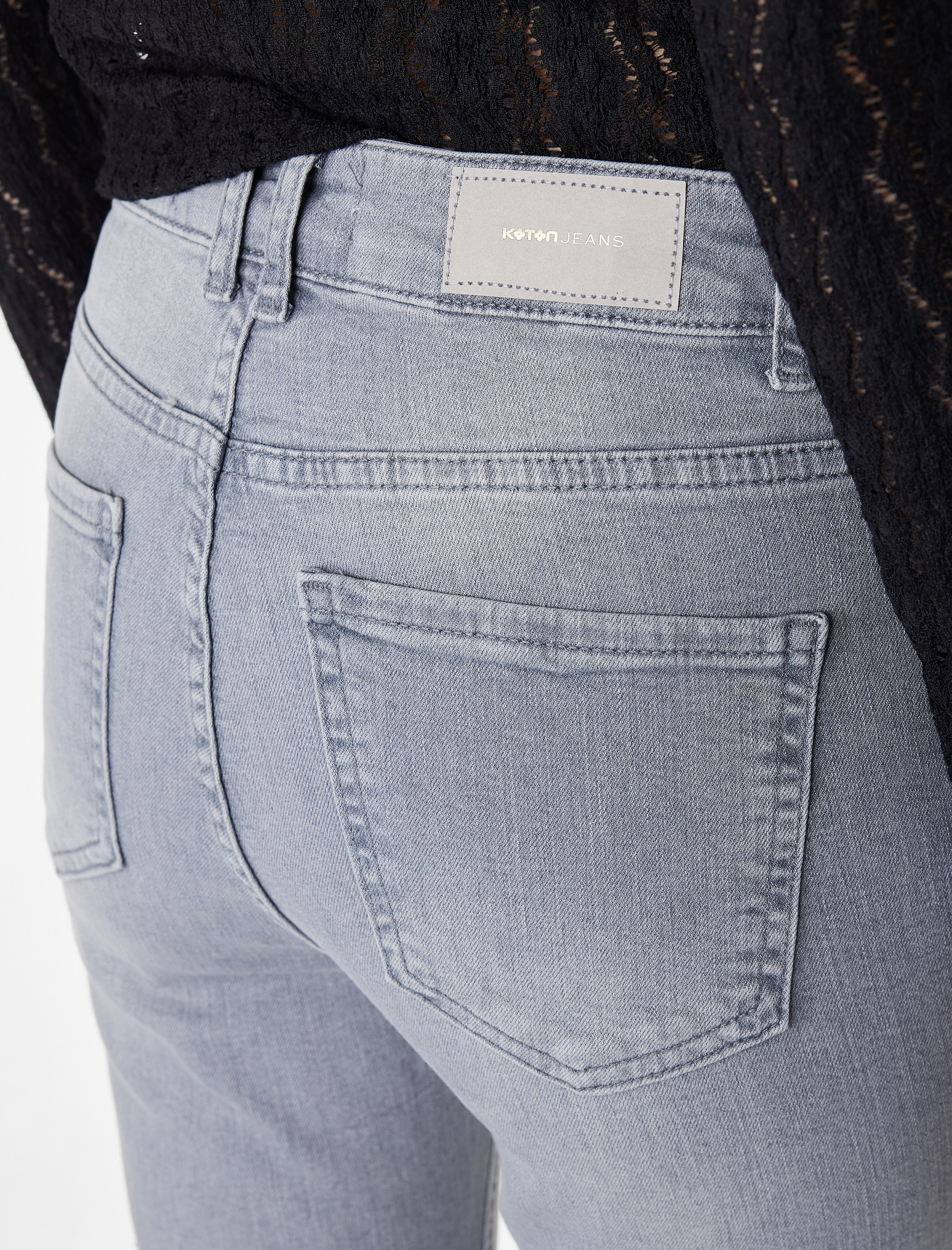   Dar Kesim Normal Bel Cepli İspanyol Paça Jean Pantolon - Flare Jeans