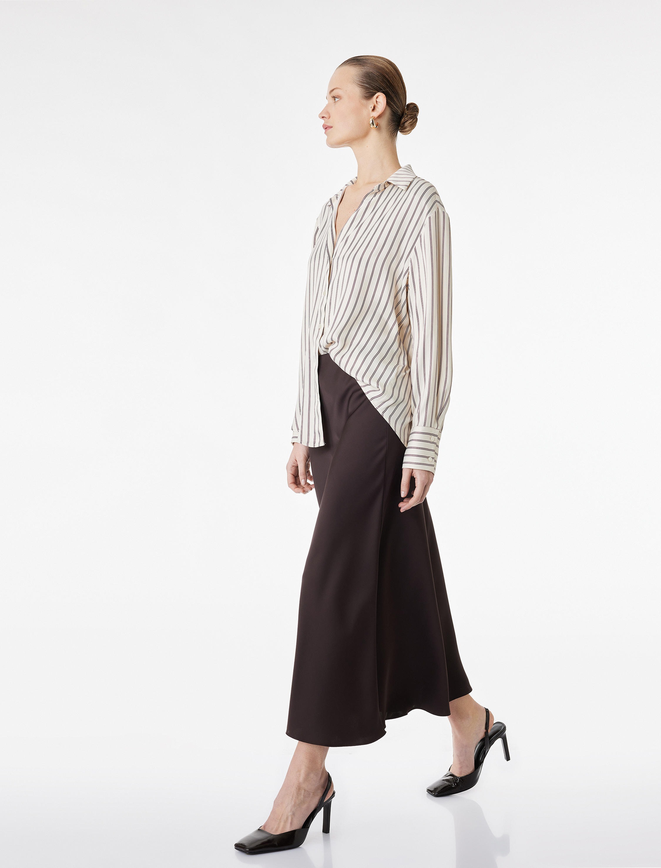   Normal Bel Midi Saten Çan Etek