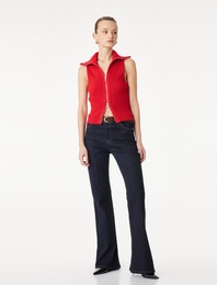 Pamuklu Kemerli İspanyol Paça Dar Kesim Denim Pantolon - Flare Jeans