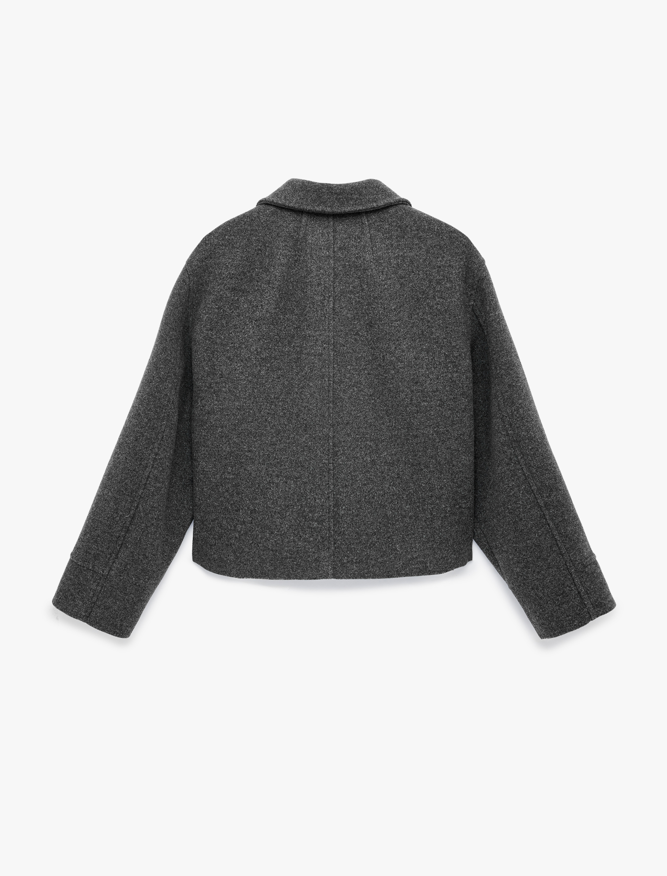   Cepli Düğmeli Uzun Kollu Kısa Kaşe Ceket