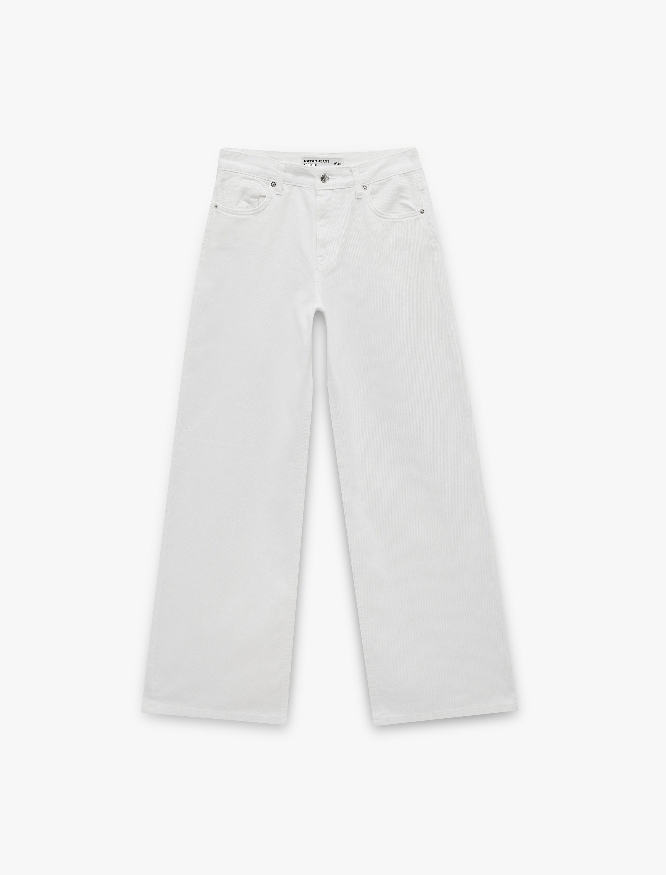   Pamuklu Düşük Bel Bol Kesim Denim Pantolon - Loose Straight Fit Jean