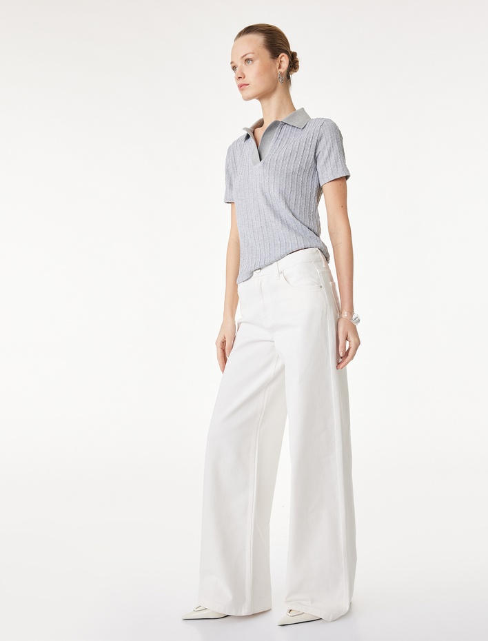  Pamuklu Düşük Bel Bol Kesim Denim Pantolon - Loose Straight Fit Jean