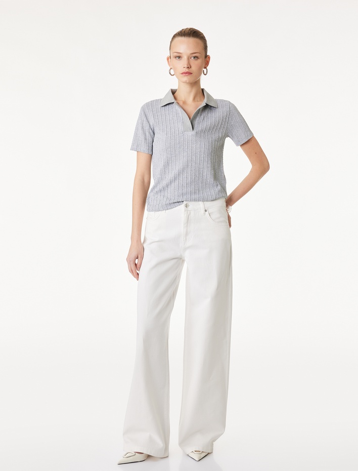  Pamuklu Düşük Bel Bol Kesim Denim Pantolon - Loose Straight Fit Jean