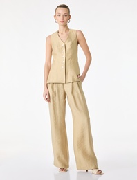 Rahat Kalıp Cepli Geniş Paça Pileli Pantolon