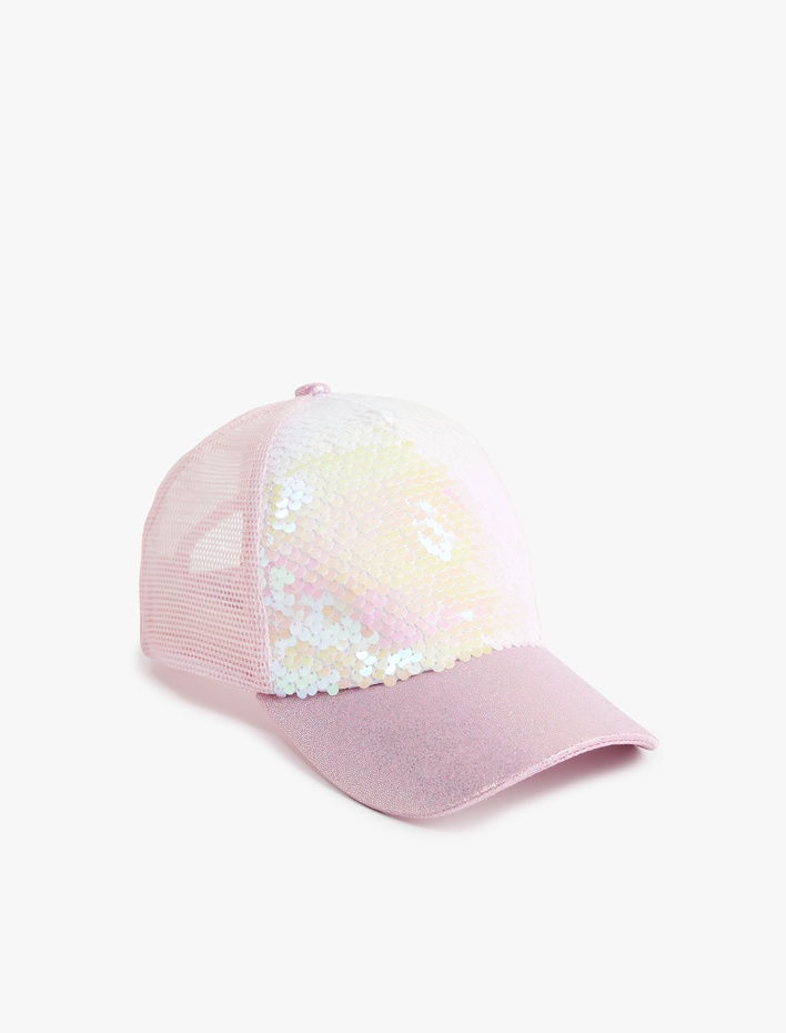 Kız Çocuk Pullu Payetli Kep Şapka