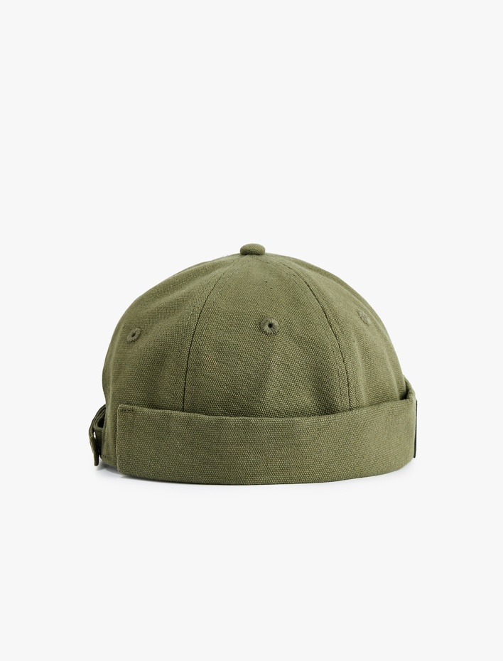 Erkek Pamuklu Etiket Detaylı Vizörsüz Şapka