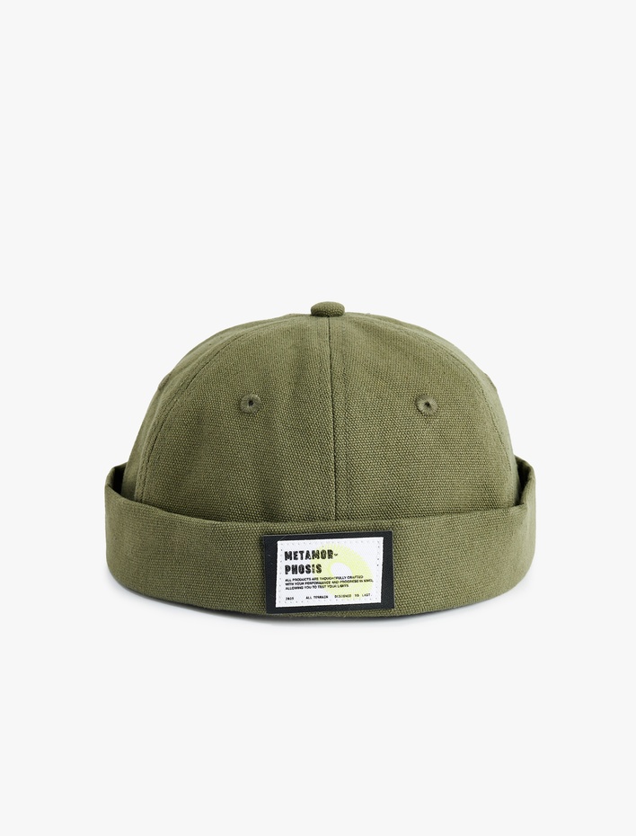 Erkek Pamuklu Etiket Detaylı Vizörsüz Şapka