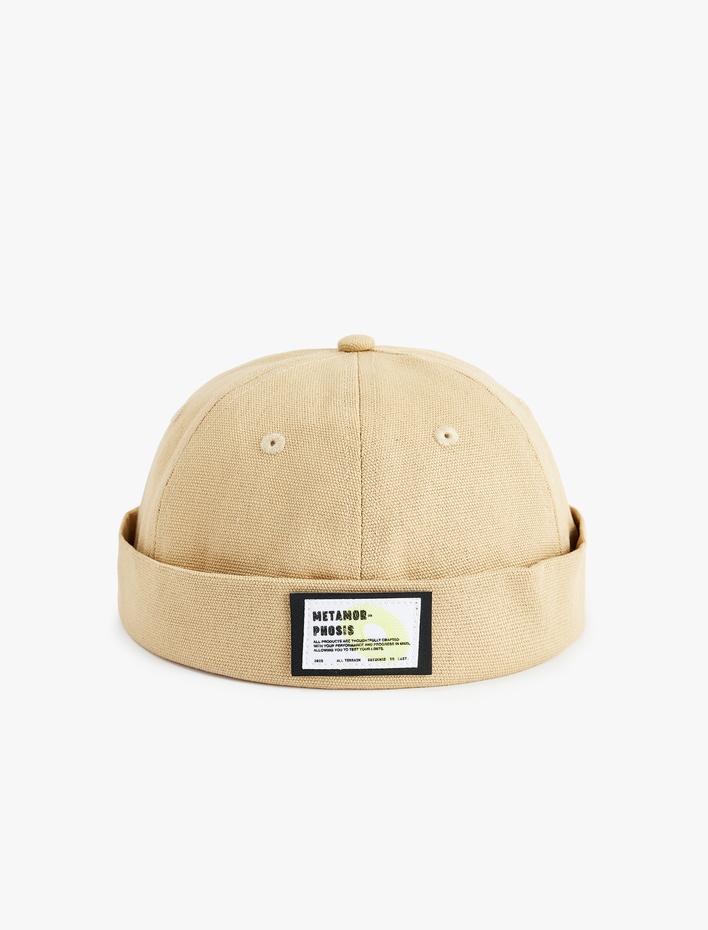 Erkek Pamuklu Etiket Detaylı Vizörsüz Şapka