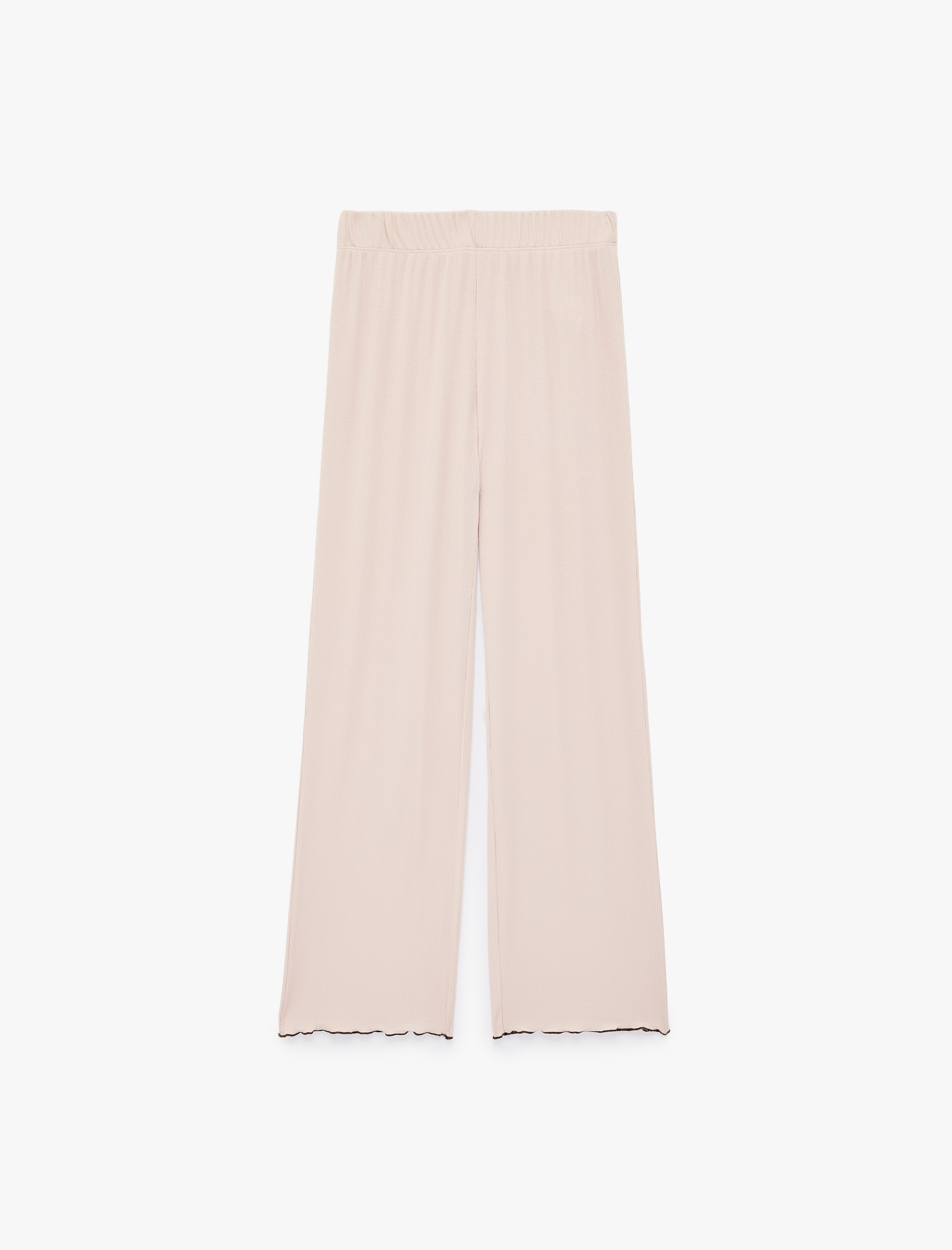   Rahat Kesim Ribanalı Yüksek Bel Pamuklu Pijama Altı