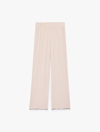 Rahat Kesim Ribanalı Yüksek Bel Pamuklu Pijama Altı