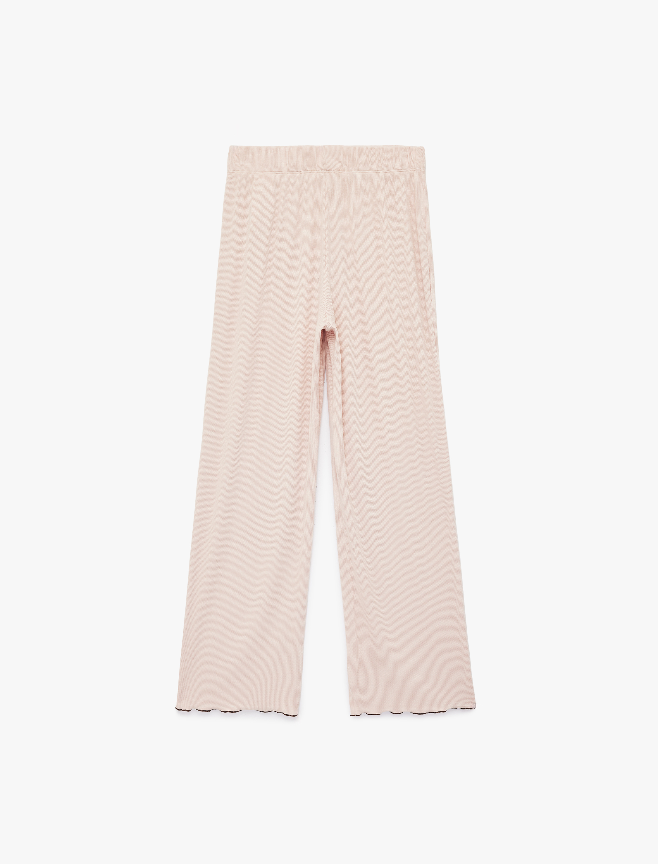   Rahat Kesim Ribanalı Yüksek Bel Pamuklu Pijama Altı