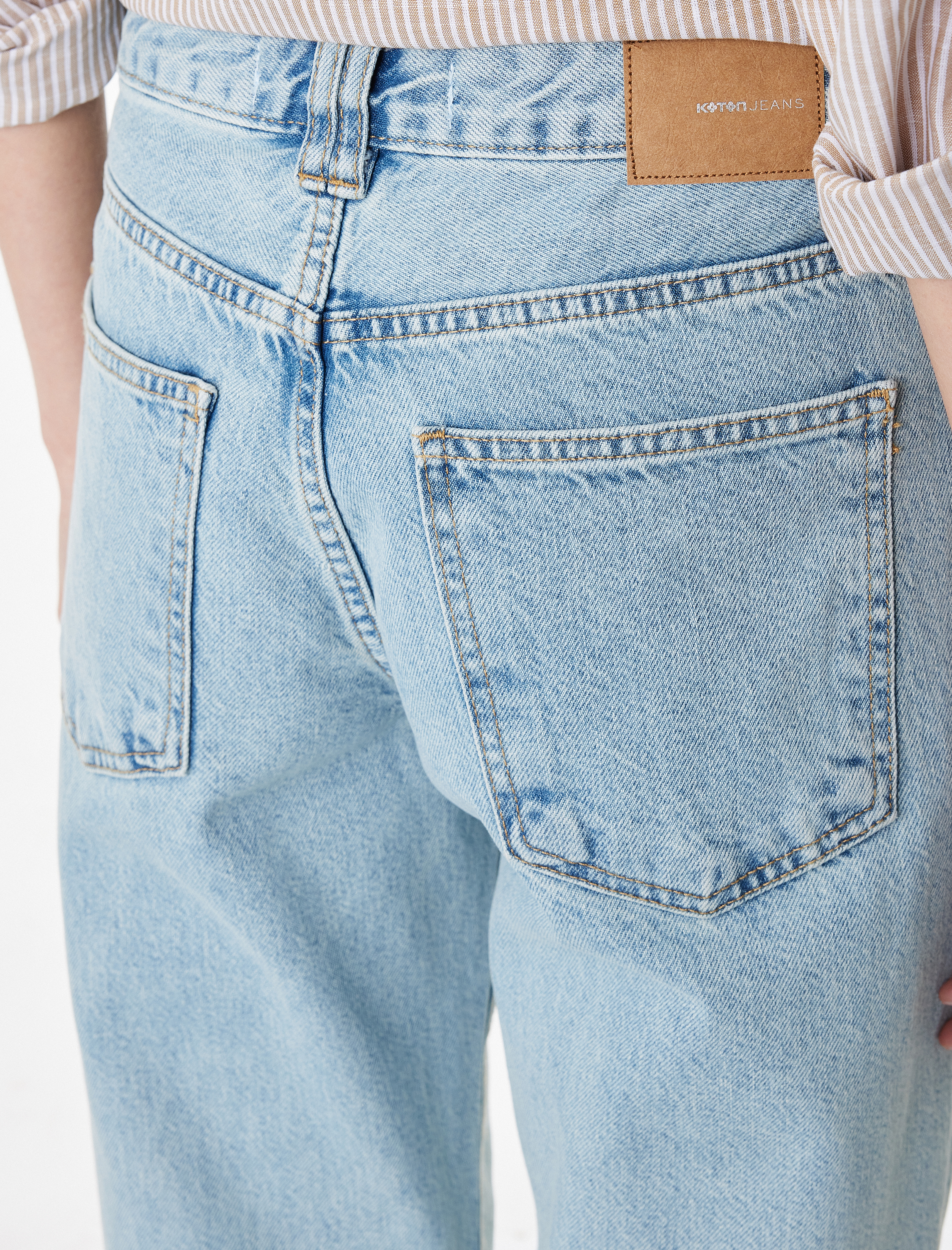   Yüksek Bel Uzun Düz Paça Denim Pantolon -  Longer Straight Fit Jean