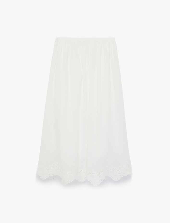  Normal Bel A Kesim Pamuklu Rahat Kalıp Uzun Fisto Etek