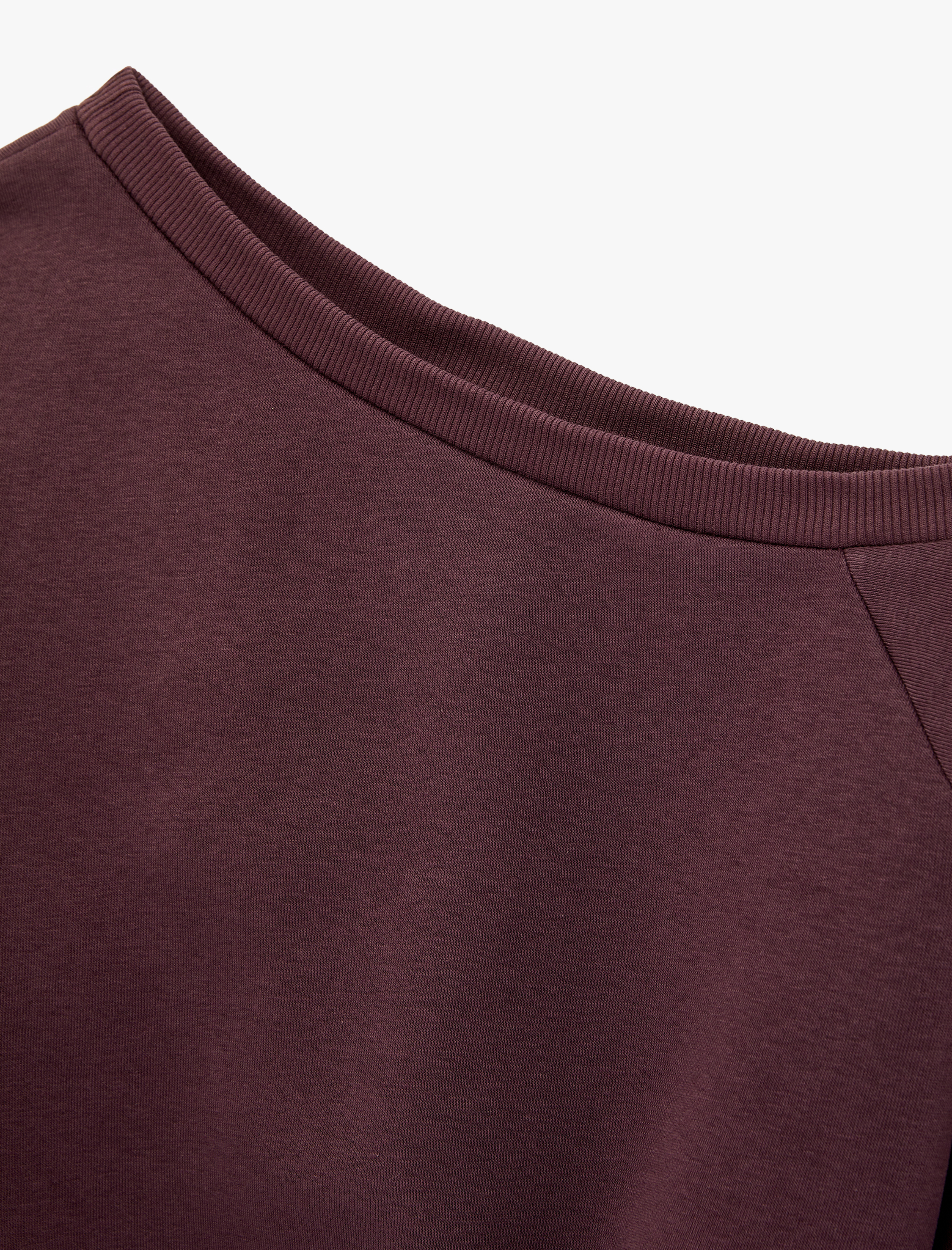   Şordonlu Uzun Kollu Asimetrik Yaka Sweatshirt