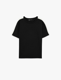 Regular Fit Renk Bloklu Bisiklet Yaka Kısa Kollu Tişört