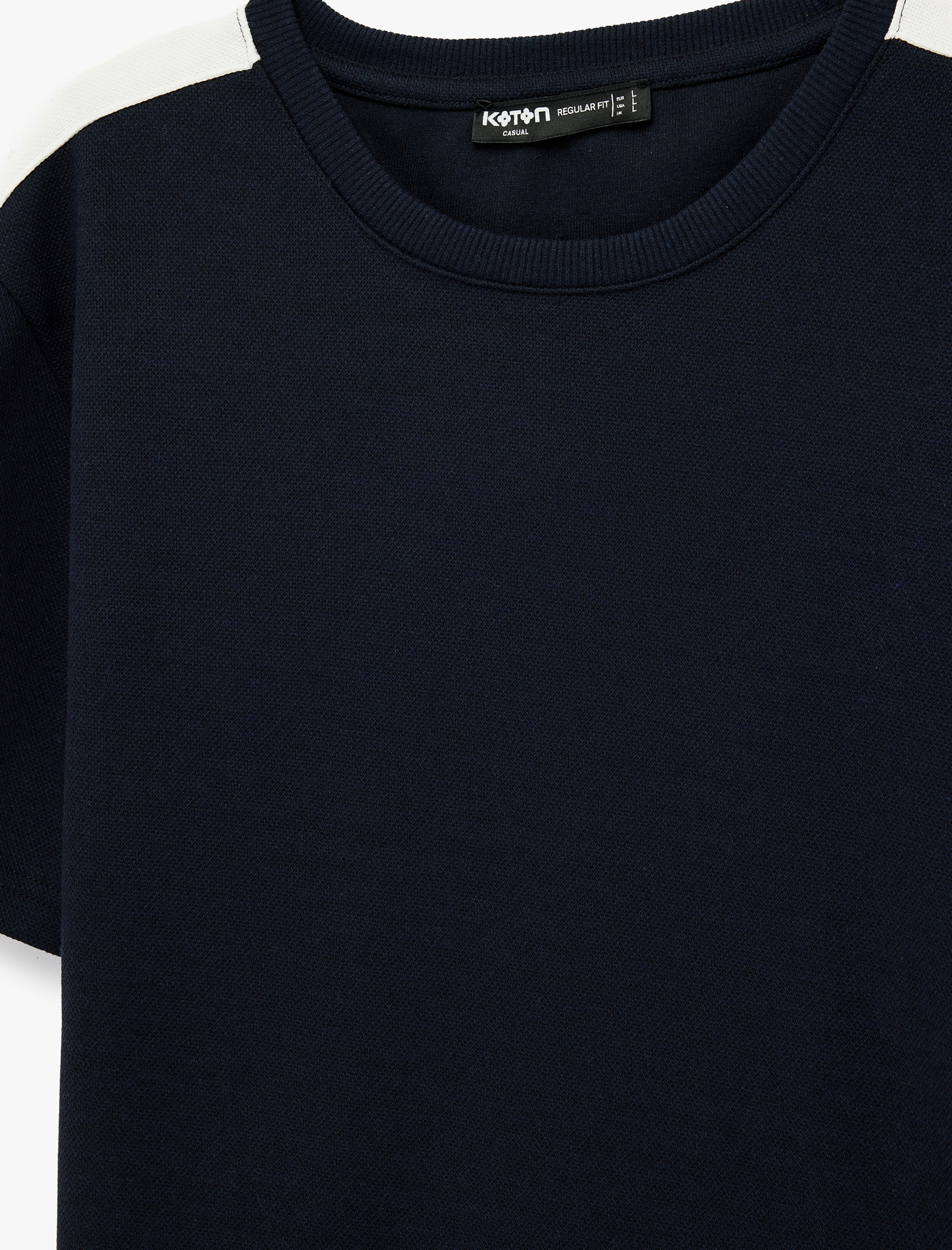   Regular Fit Renk Bloklu Bisiklet Yaka Kısa Kollu Tişört