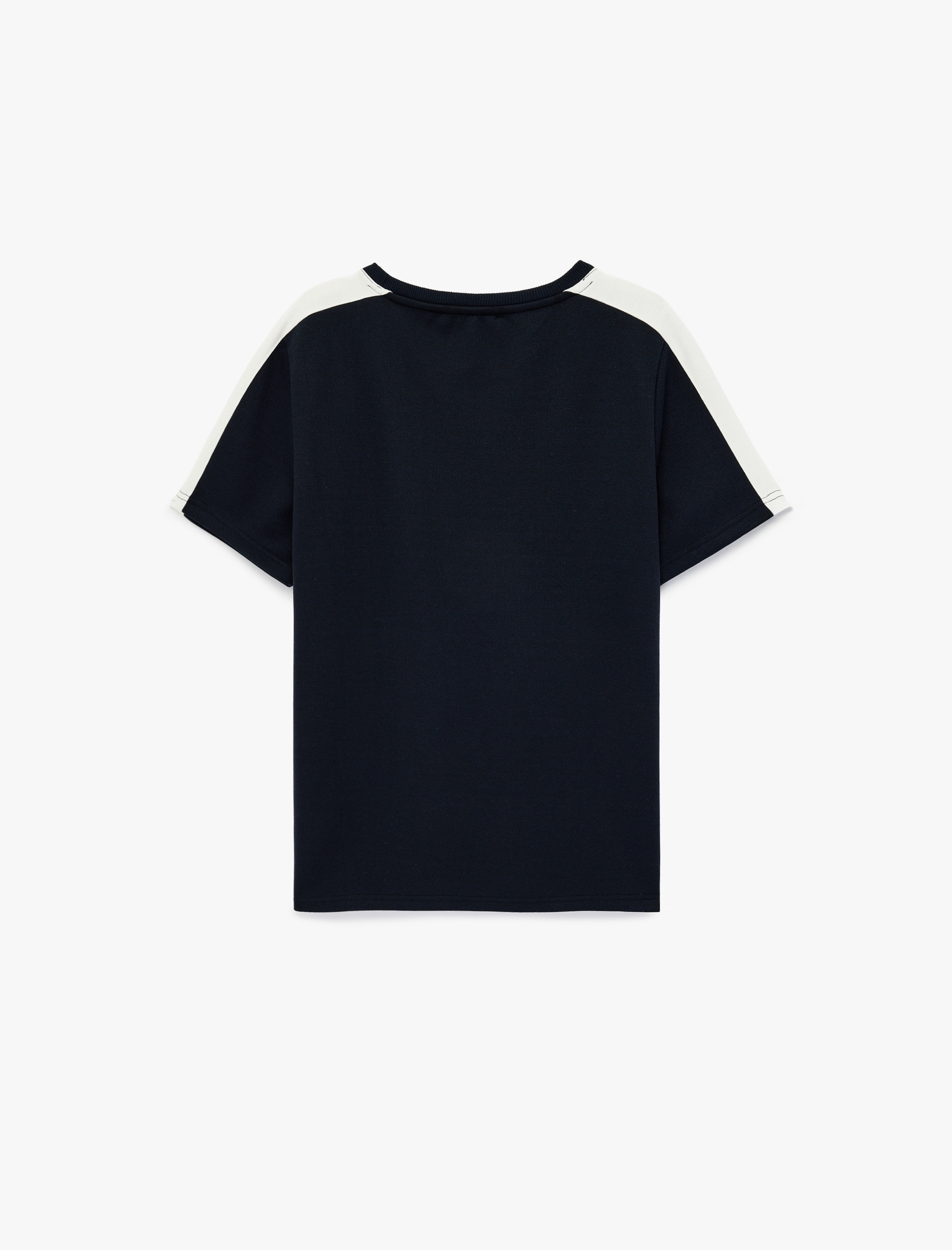   Regular Fit Renk Bloklu Bisiklet Yaka Kısa Kollu Tişört