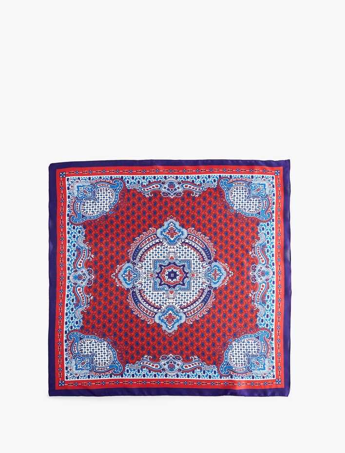 Kadın Çok Renkli Etnik Kare Fular