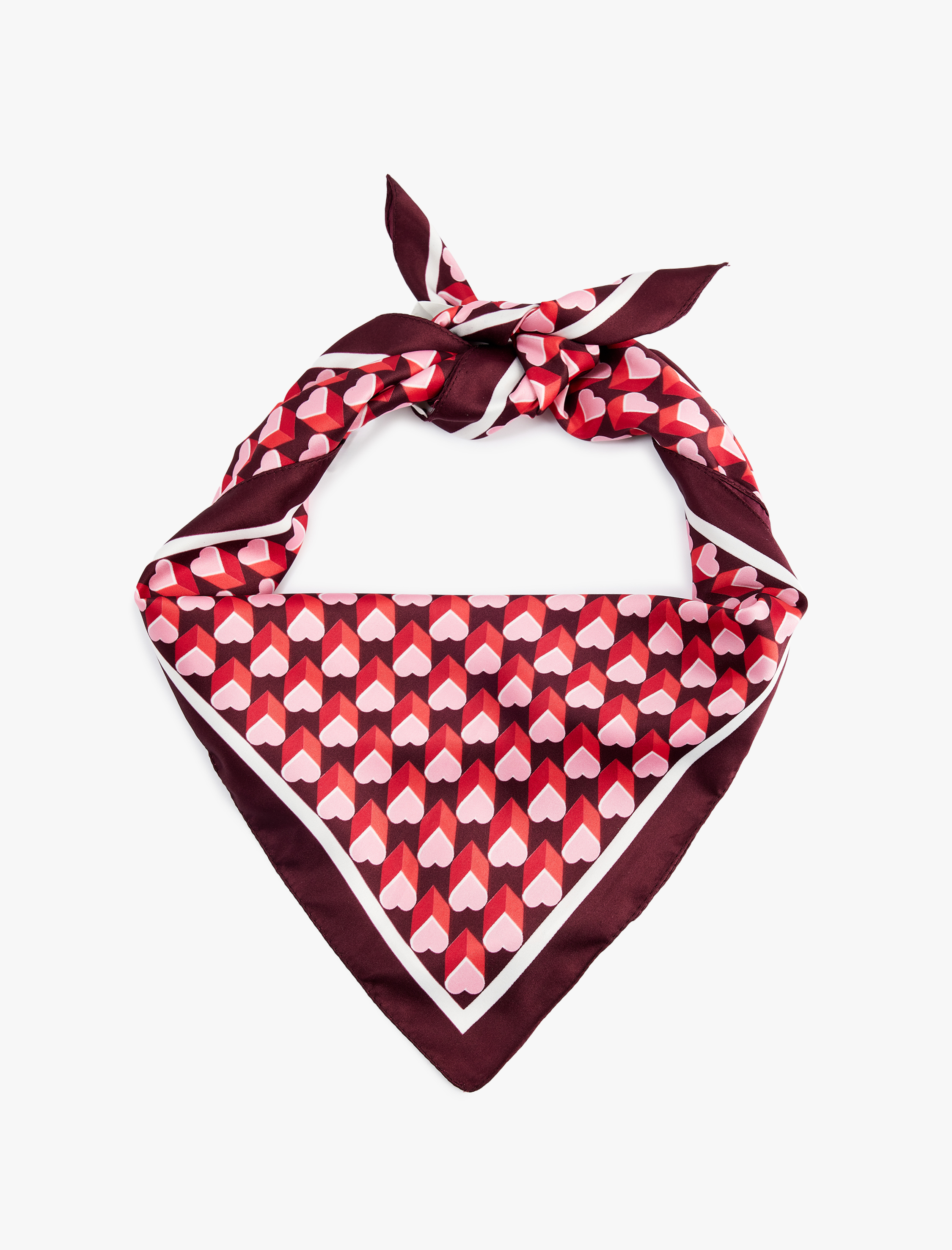  Kadın Kalpli Kare Fular