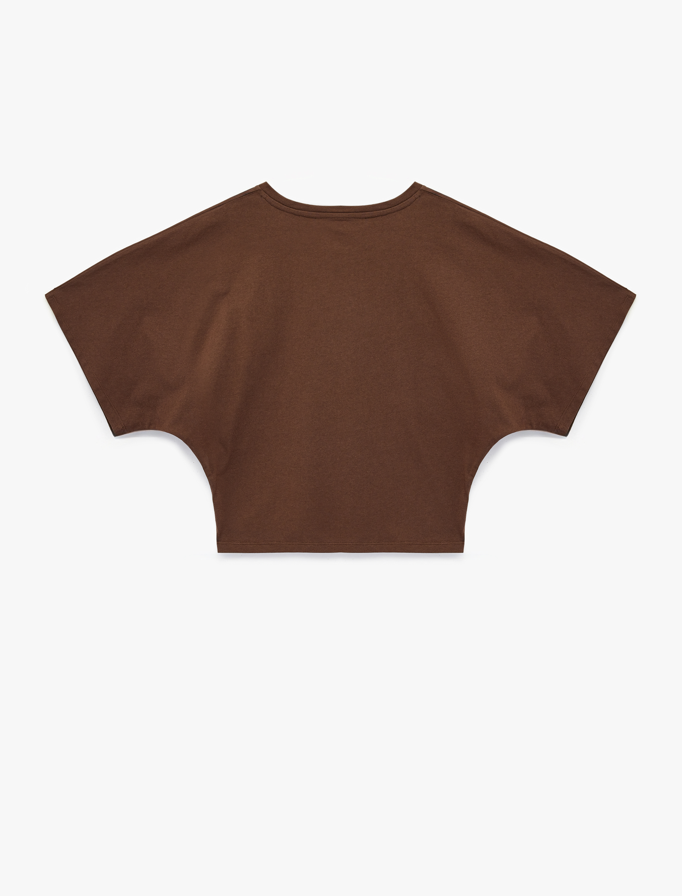   Pamuklu Slim Fit Kısa Yarasa Kollu Bisiklet Yaka Tişört