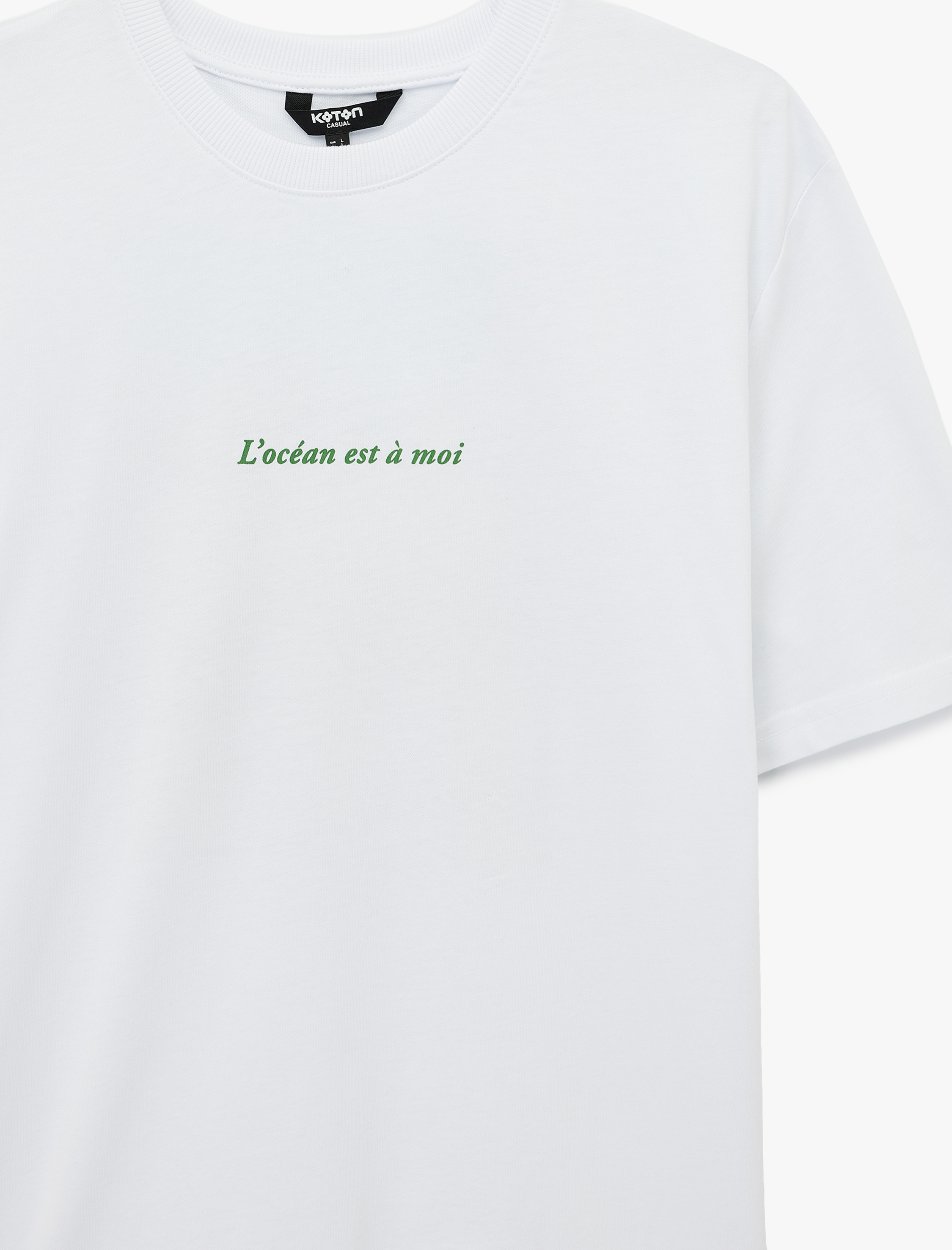   Oversize Kısa Kollu Bisiklet Yaka Arkası Baskılı Tişört