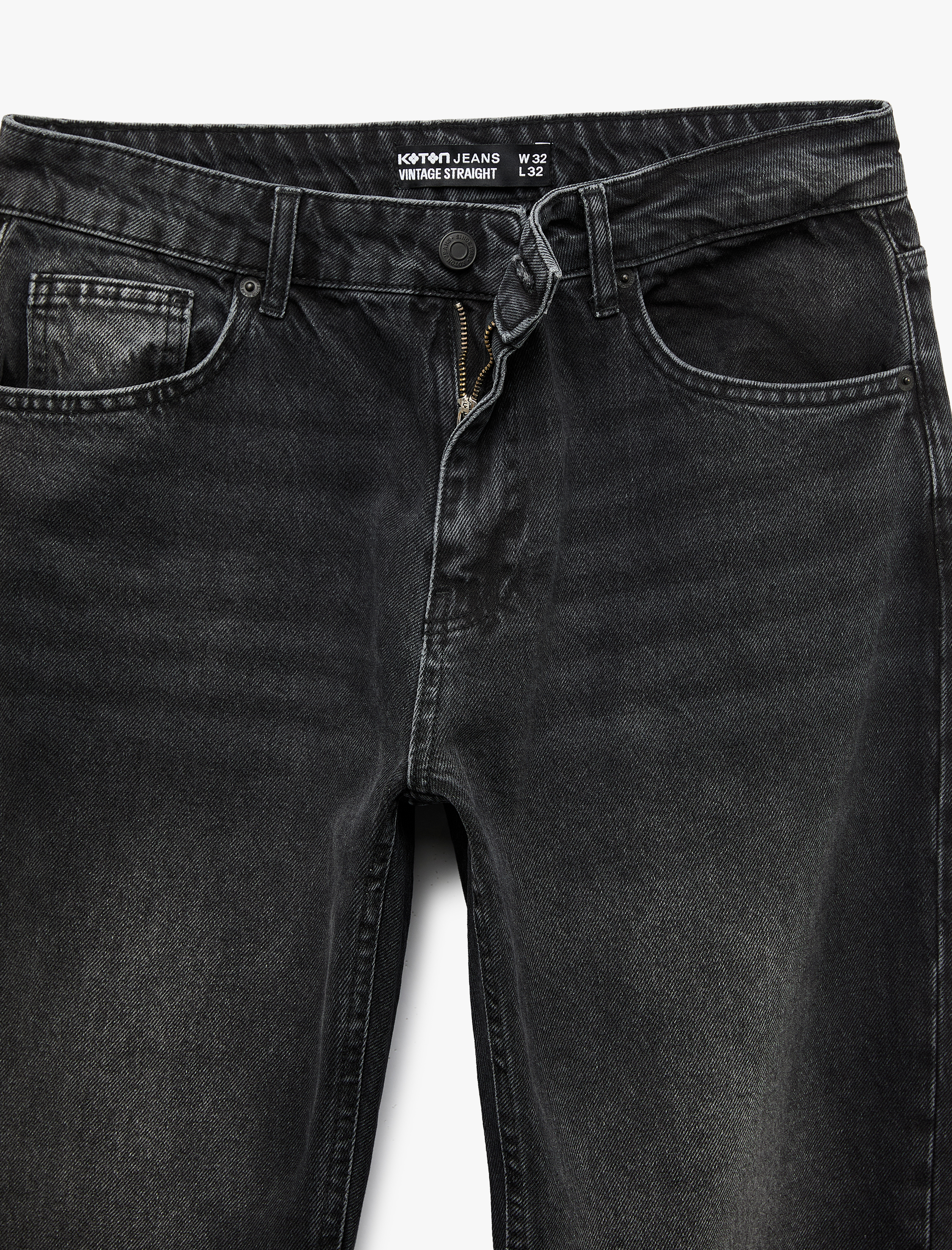   Pamuklu Normal Bel Vintage Straight Fit Jean Pantolon