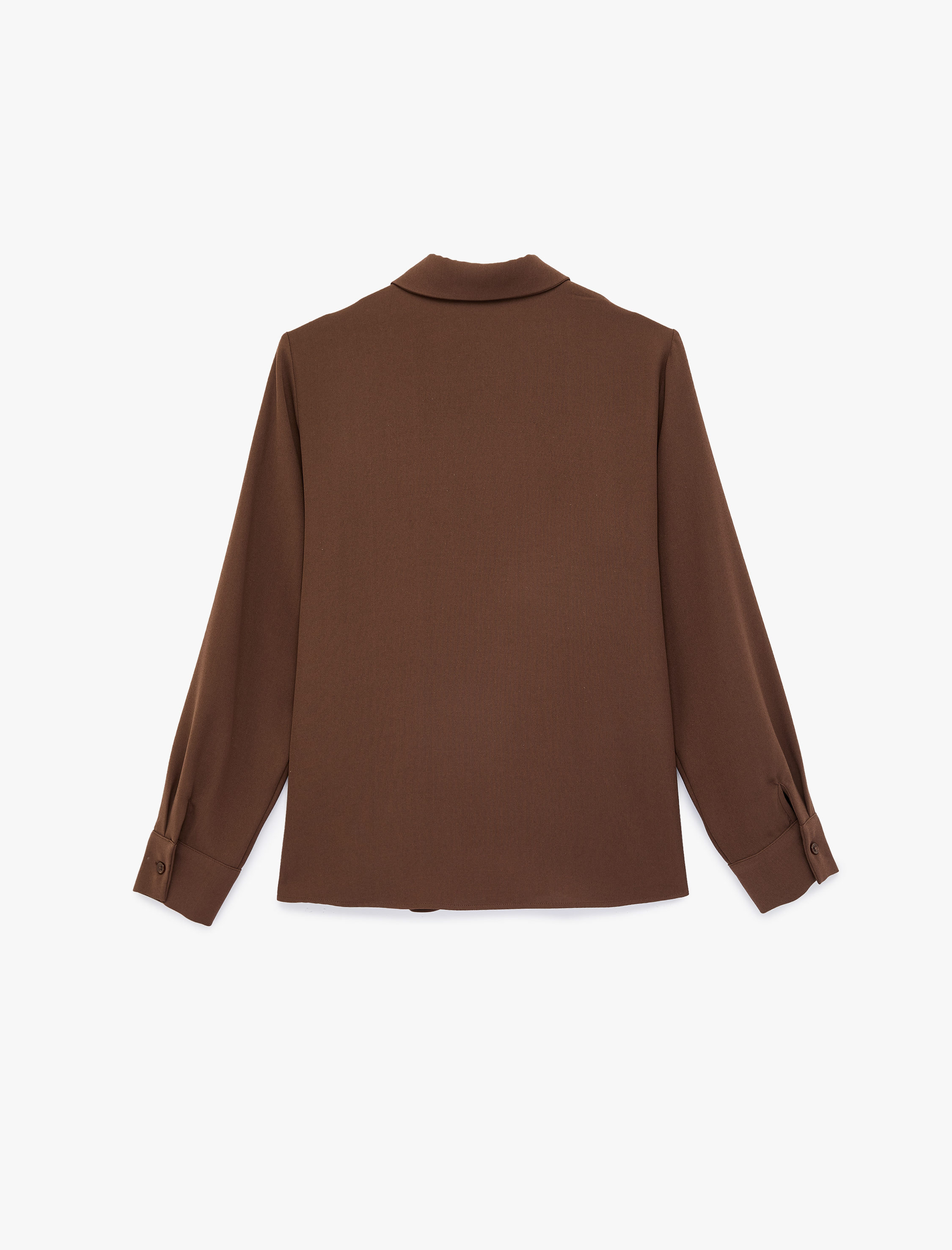   Regular Fit Uzun Kollu Düğmeli Klasik Yaka Volanlı Gömlek