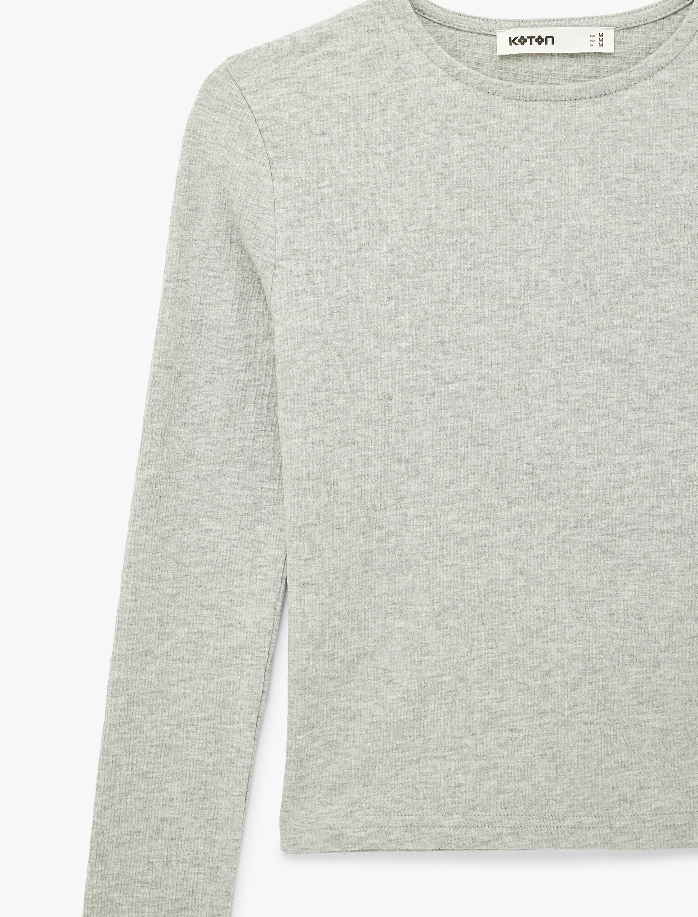   Slim Fit Uzun Kollu Bisiklet Yaka Basic Tişört