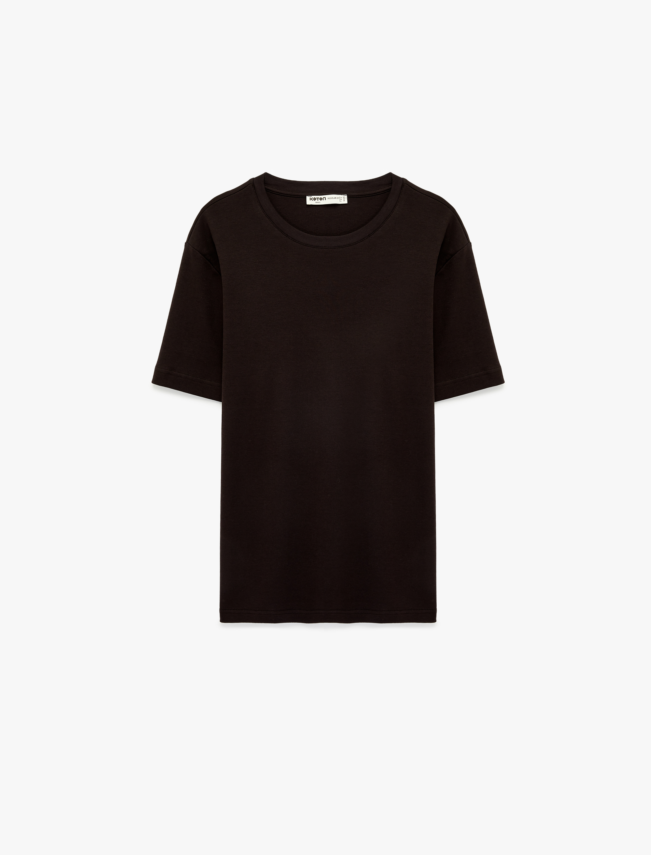   Regular Fit Kısa Kollu Pamuklu Bisiklet Yaka Tişört